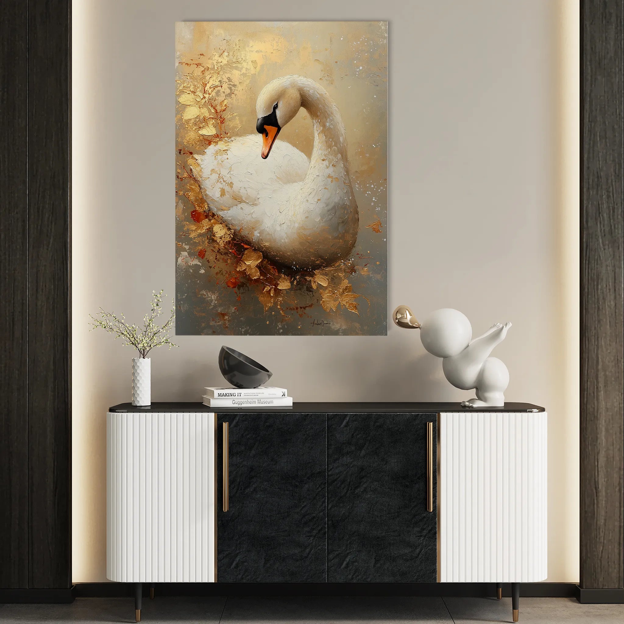 Animals 177 Canvas Art 18" x 24" / 45 x 60 cm / Black