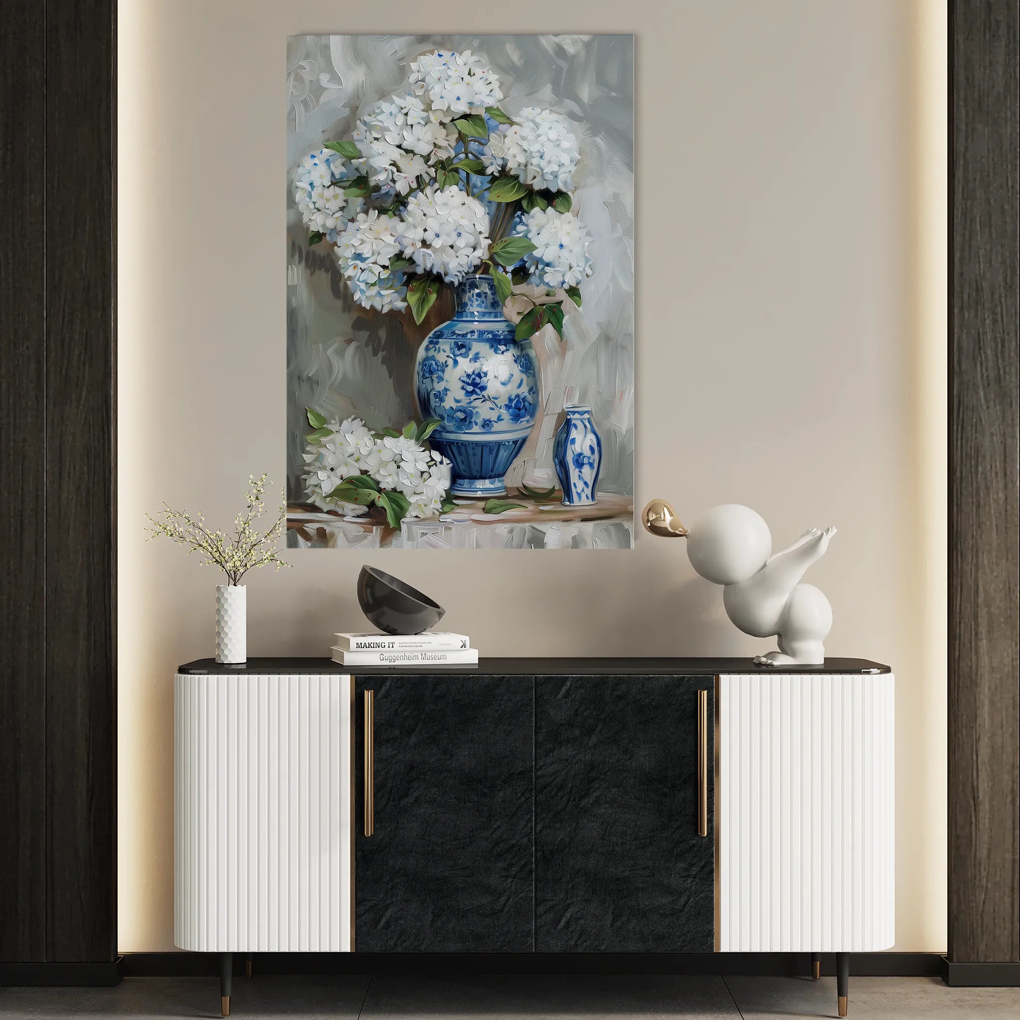 Floral 177 Canvas Art 18" x 24" / 45 x 60 cm / Black