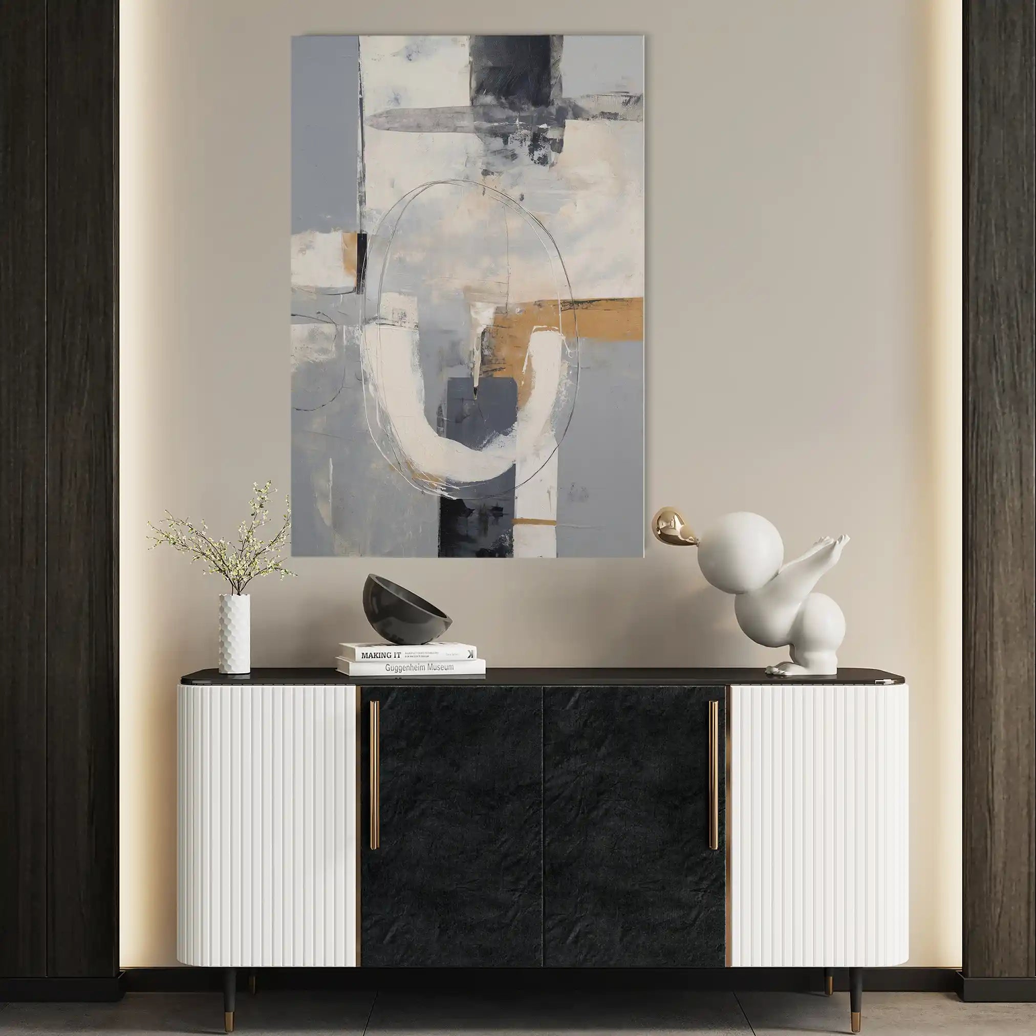 Abstract 1775 Canvas Art 18" x 24" / 45 x 60 cm / Black