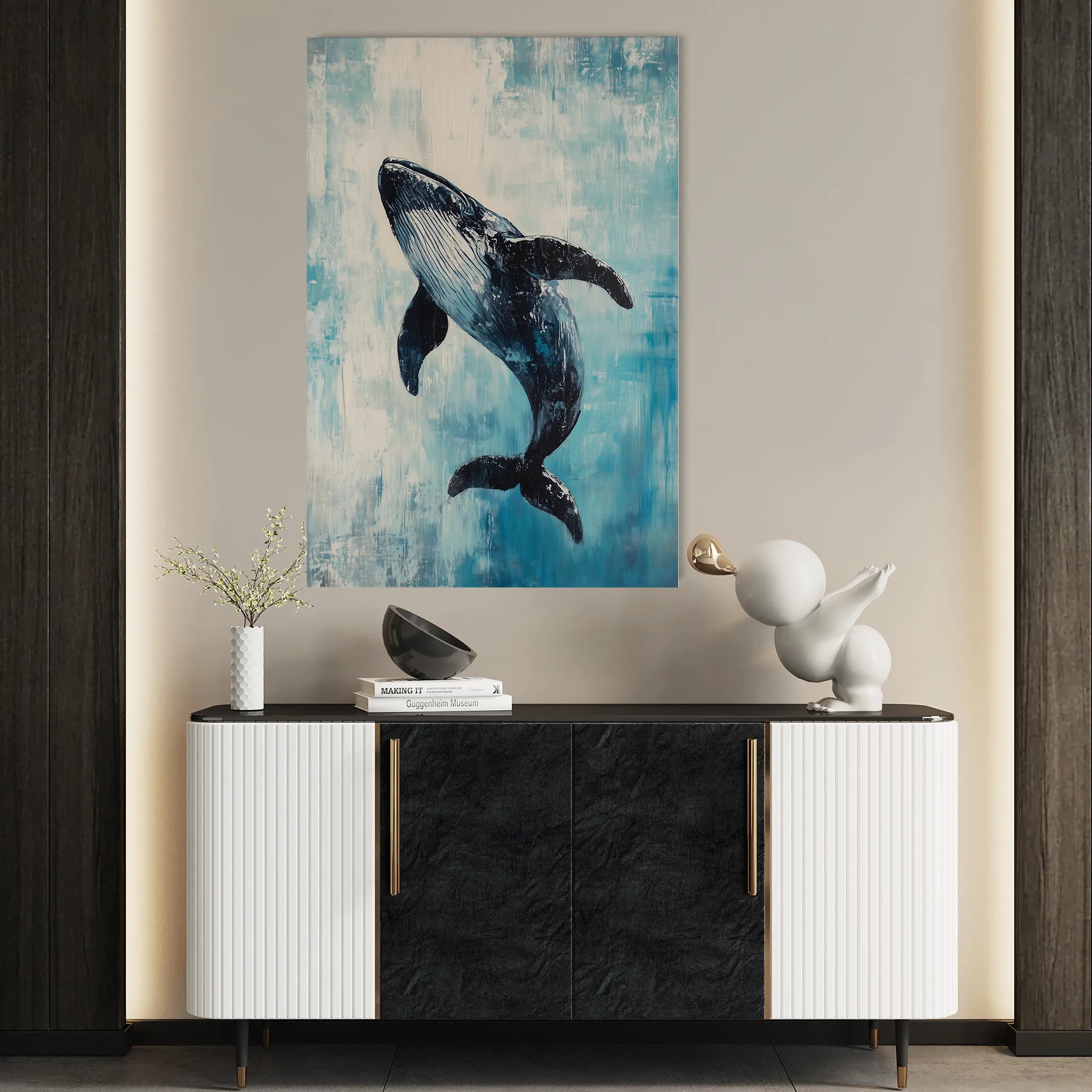 Animals 178 Canvas Art 18" x 24" / 45 x 60 cm / Black