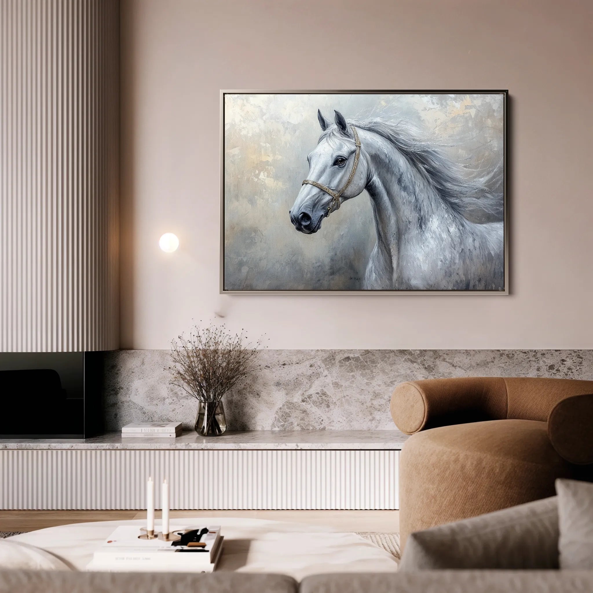 Horses 178 Canvas Art 18" x 24" / 45 x 60 cm / Black