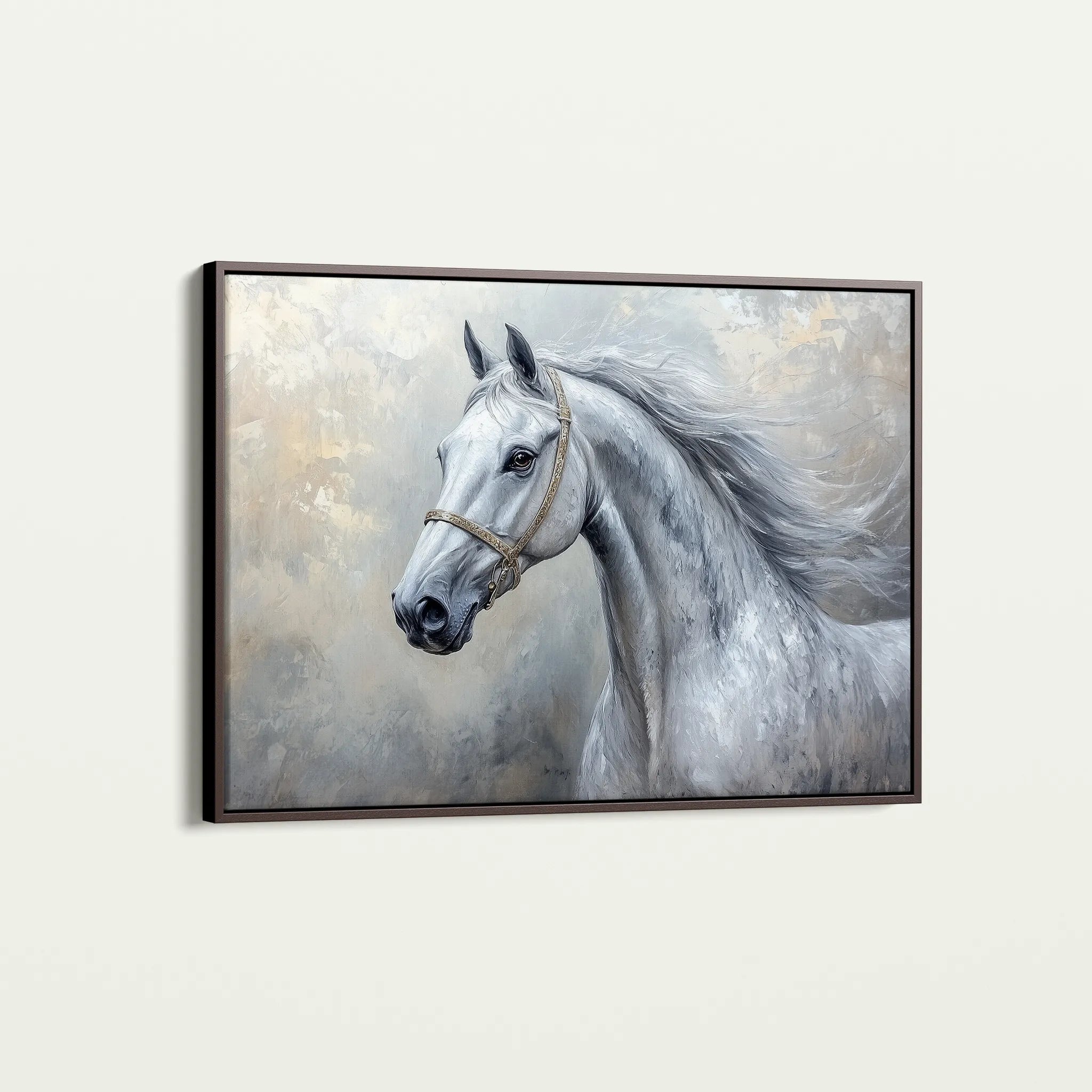 Horses 178 Canvas Art 18" x 24" / 45 x 60 cm / Black