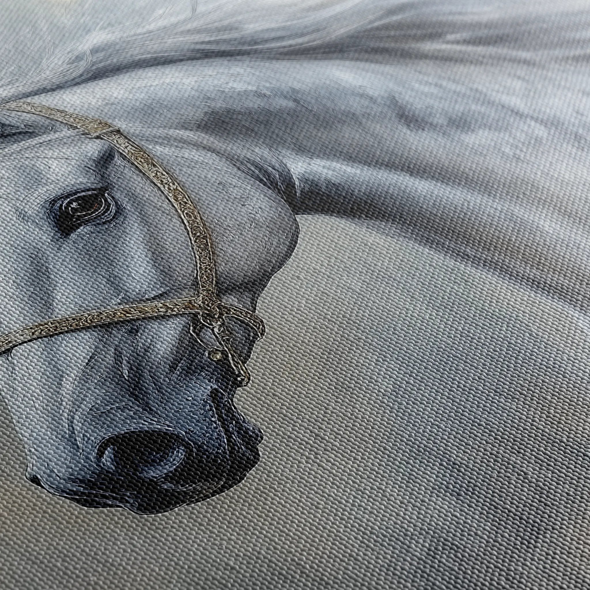 Horses 178 Canvas Art 18" x 24" / 45 x 60 cm / Black