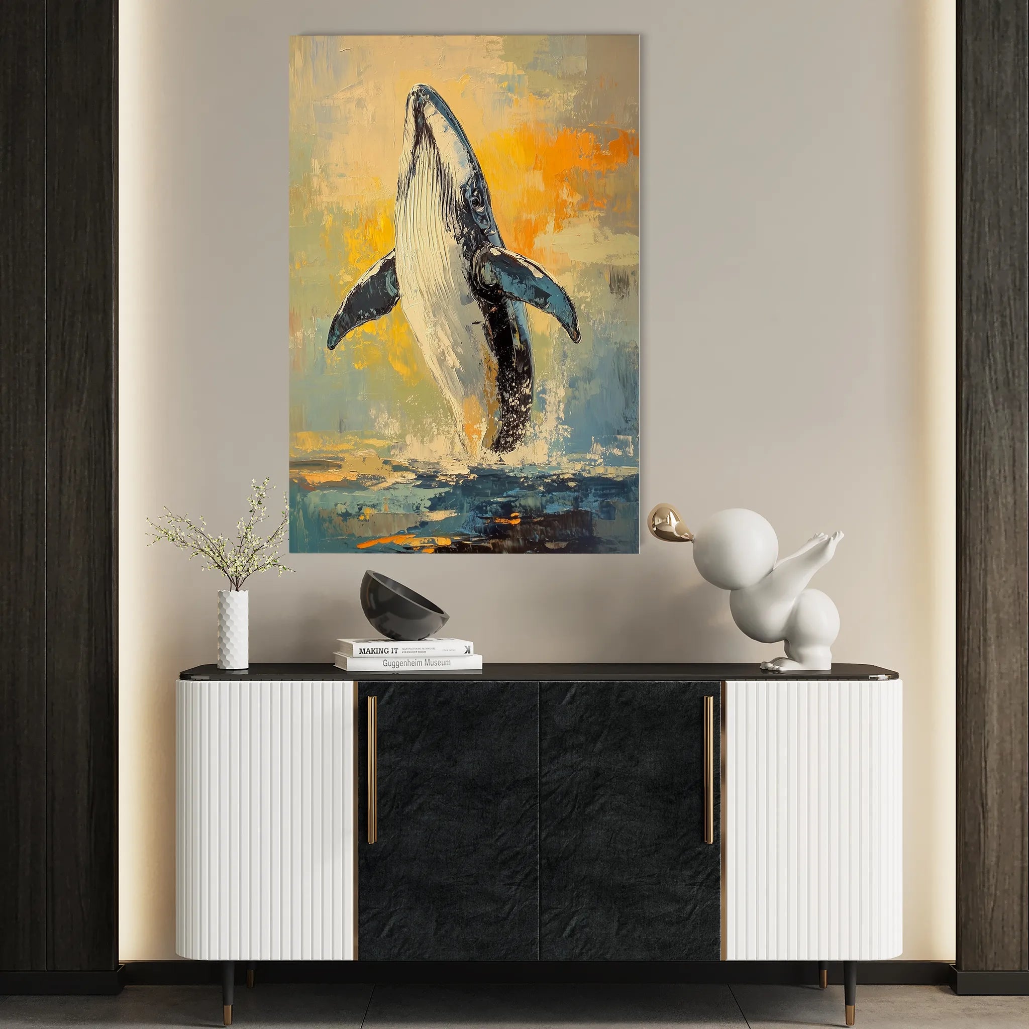 Animals 179 Canvas Art 18" x 24" / 45 x 60 cm / Black