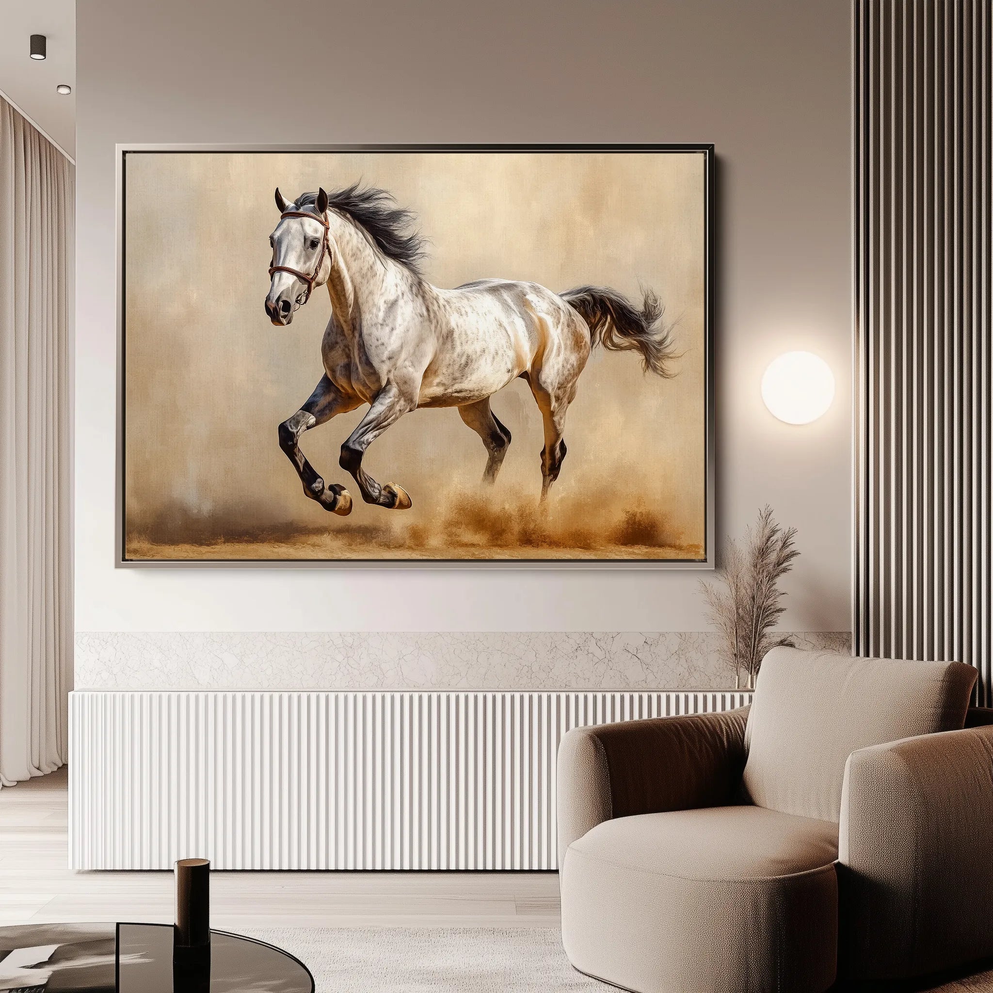 Horses 179 Canvas Art 18" x 24" / 45 x 60 cm / Black