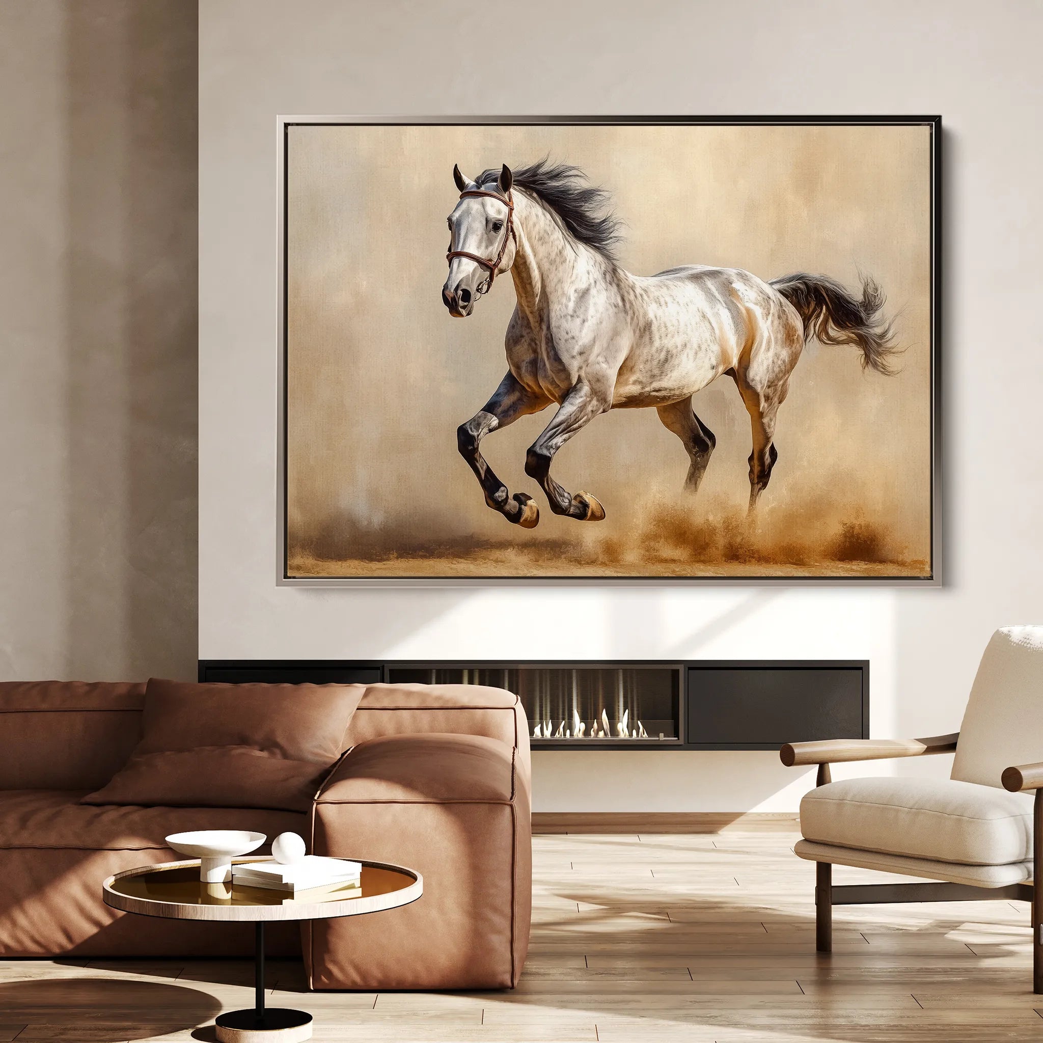 Horses 179 Canvas Art 18" x 24" / 45 x 60 cm / Black