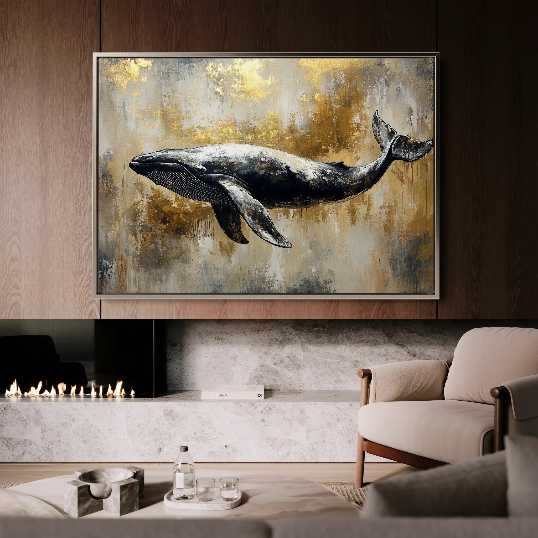 Animals 180 Canvas Art 18" x 24" / 45 x 60 cm / Black