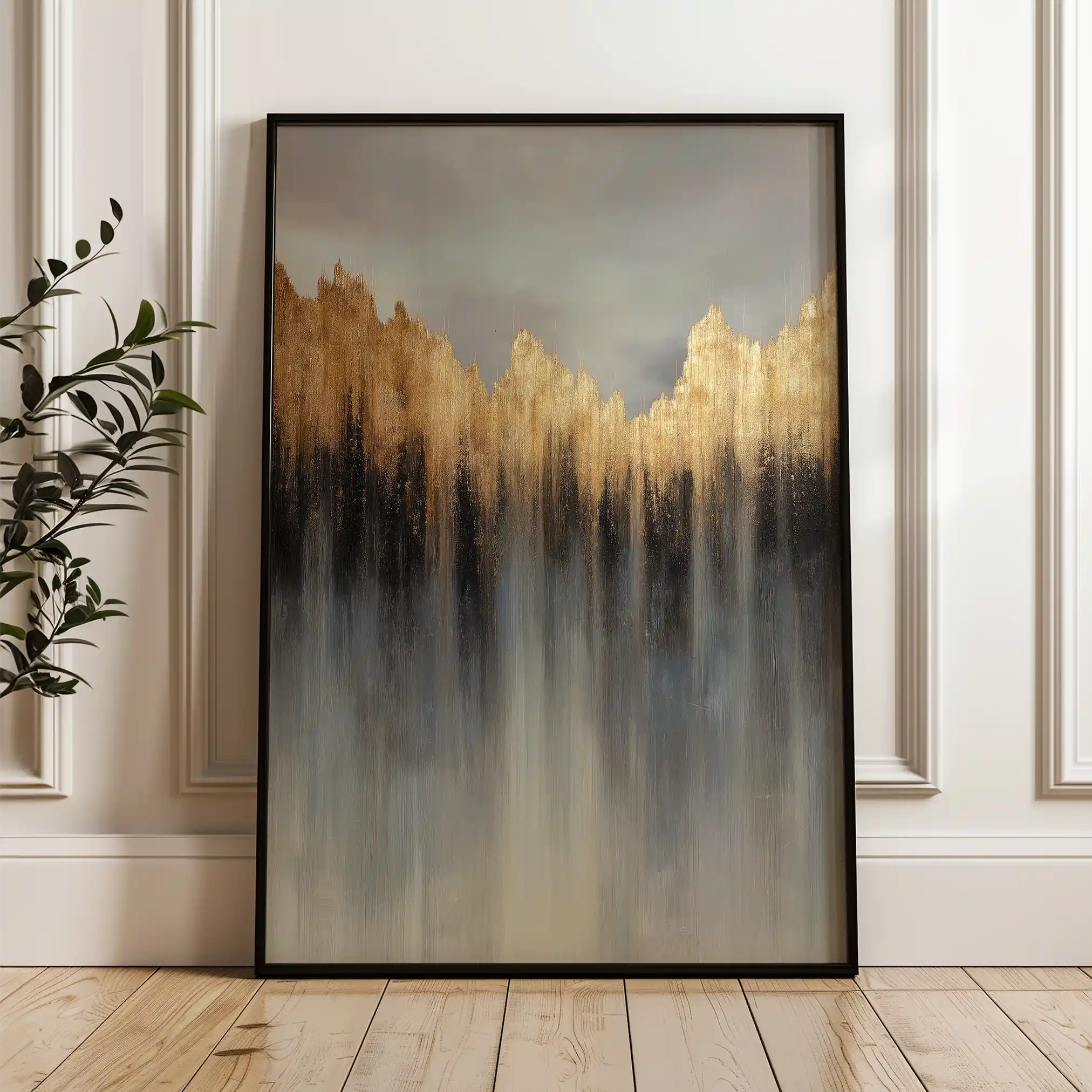 Abstract 1802 Canvas Art 18" x 24" / 45 x 60 cm / Black