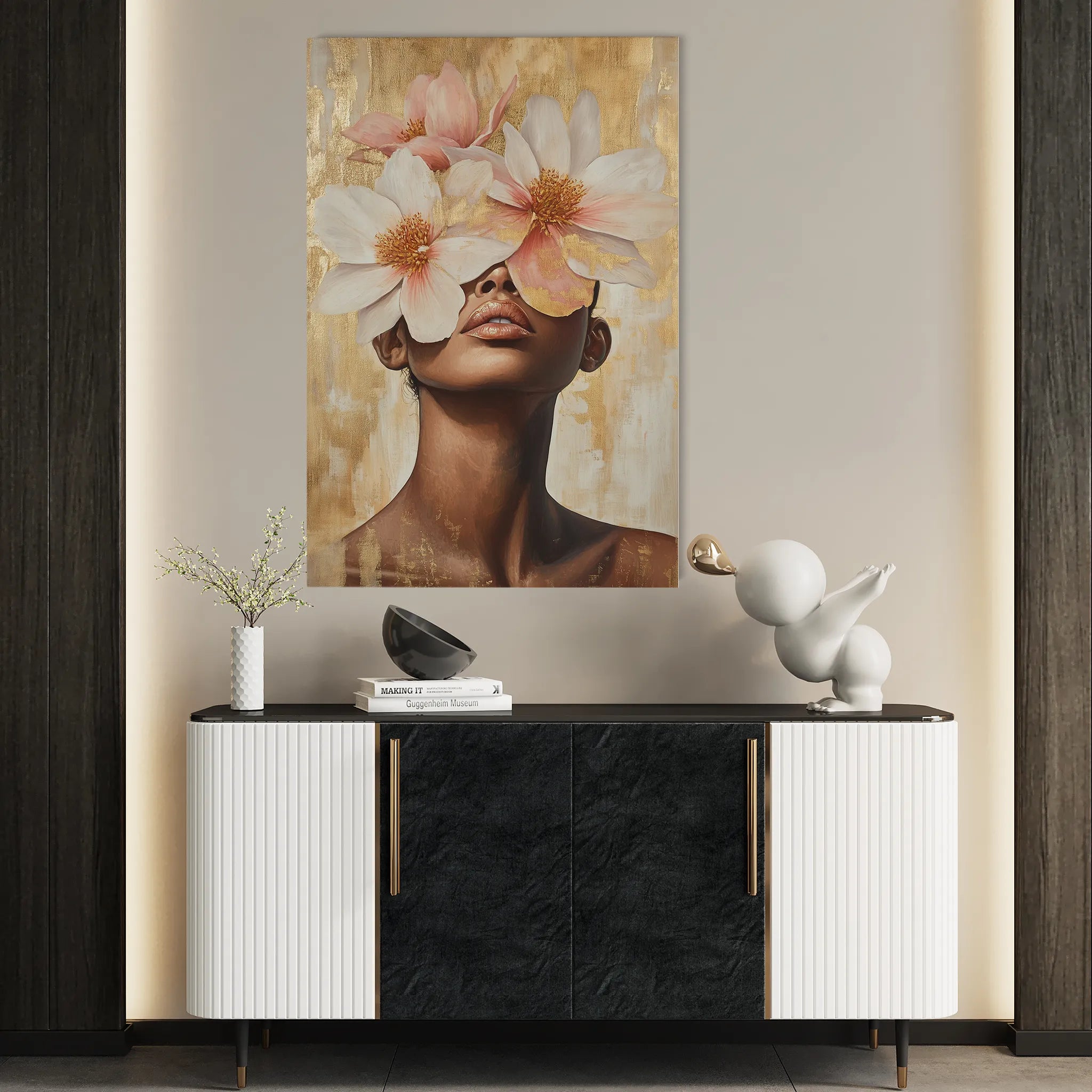 Portrait 181 Canvas Art 18" x 24" / 45 x 60 cm / Black