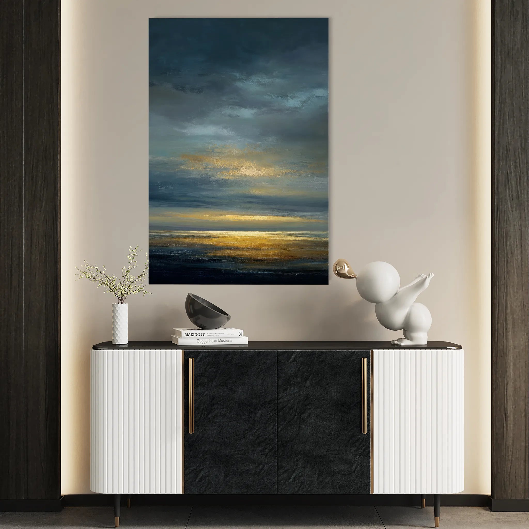 Abstract 1818 Canvas Art 18" x 24" / 45 x 60 cm / Black
