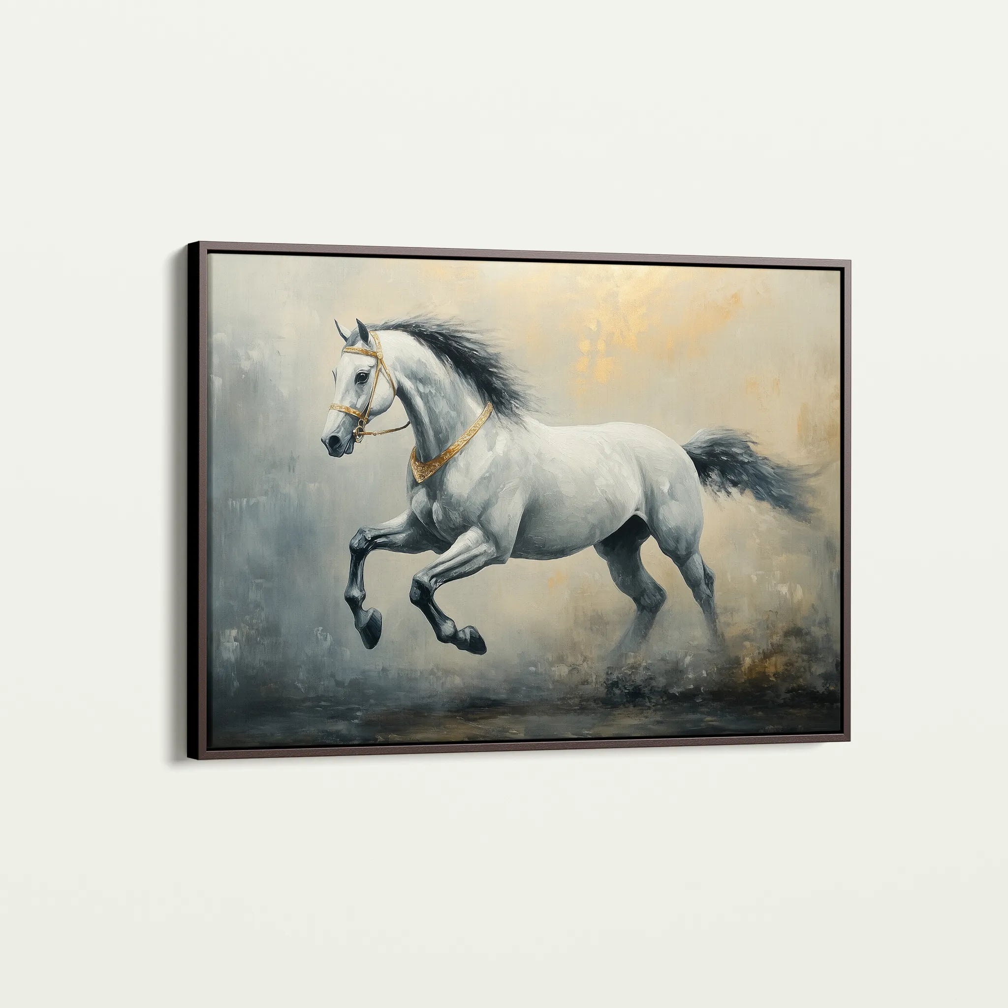 Horses 182 Canvas Art 18" x 24" / 45 x 60 cm / Black