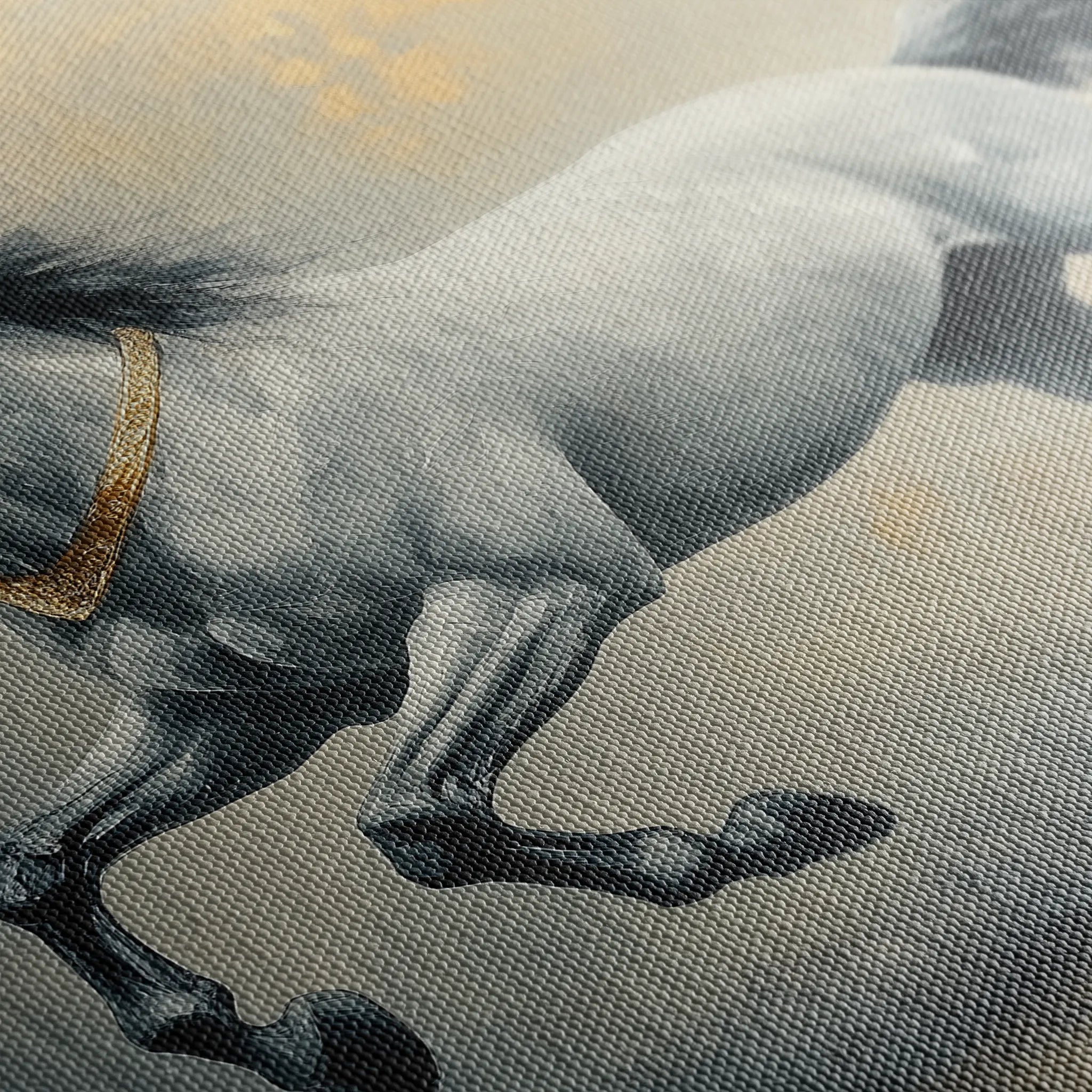 Horses 182 Canvas Art 18" x 24" / 45 x 60 cm / Black