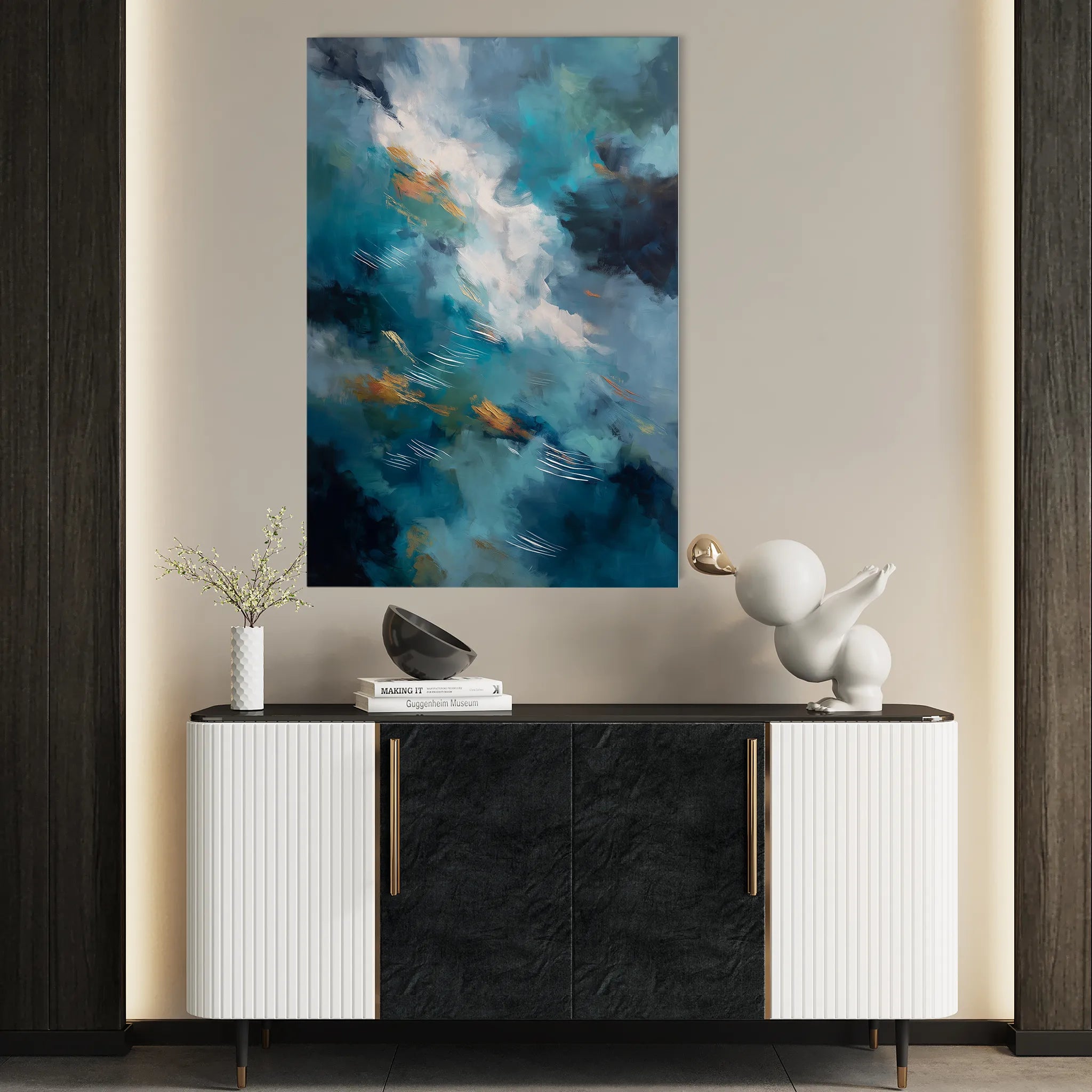 Abstract 1829 Canvas Art 18" x 24" / 45 x 60 cm / Black