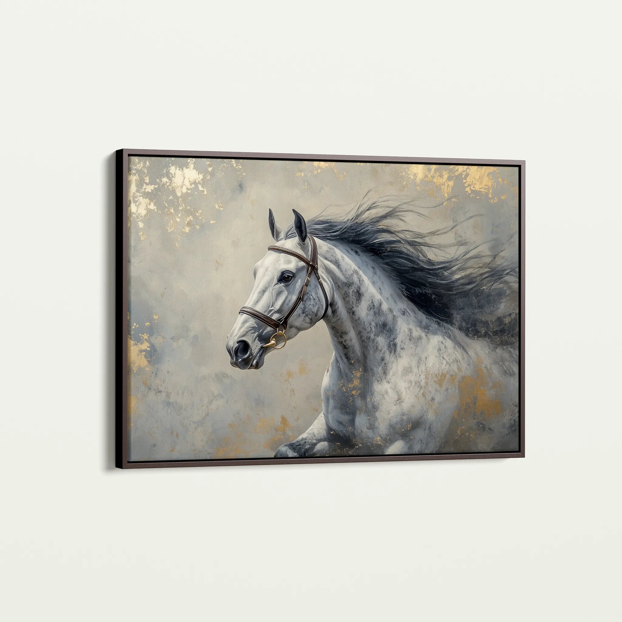 Horses 183 Canvas Art 18" x 24" / 45 x 60 cm / Black