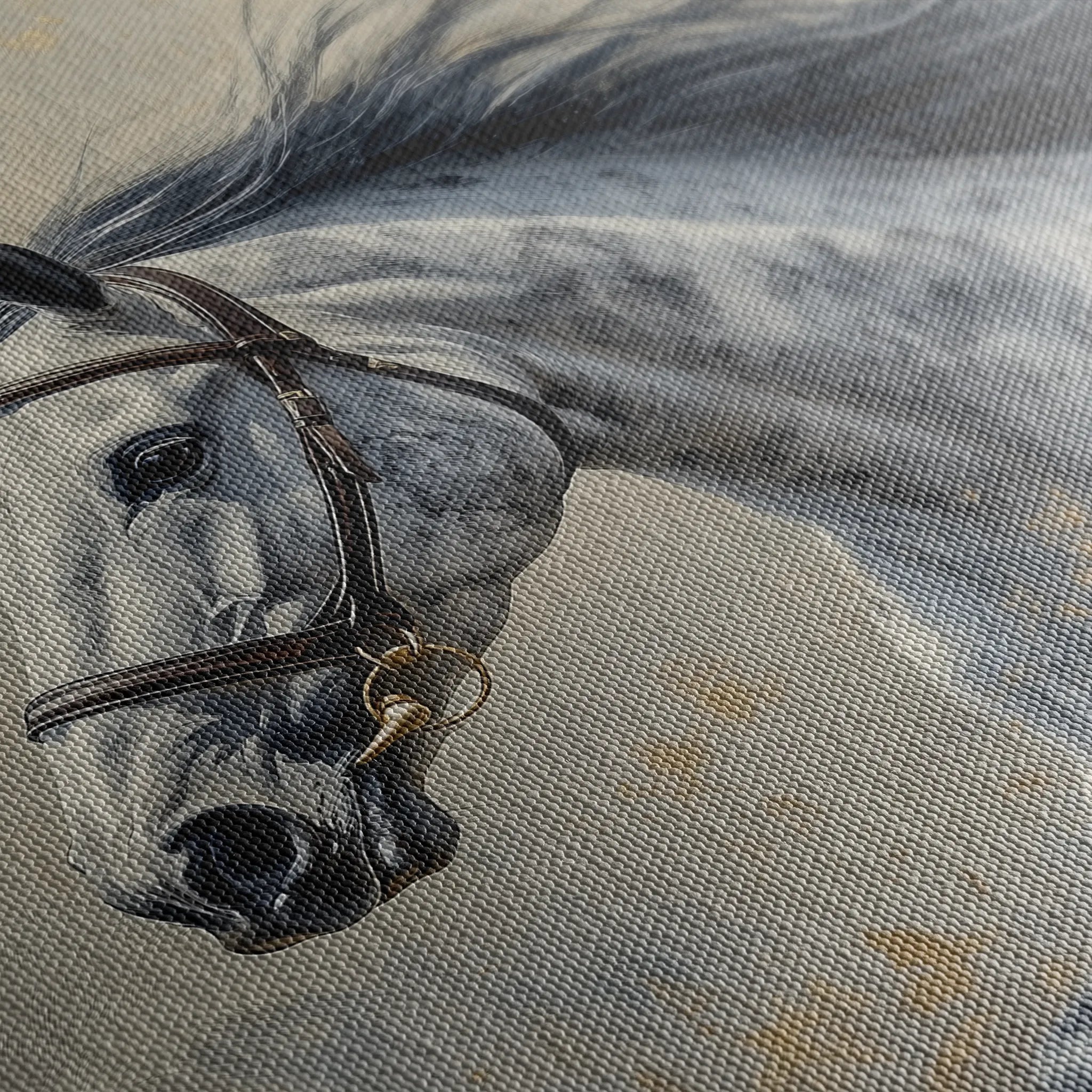 Horses 183 Canvas Art 18" x 24" / 45 x 60 cm / Black