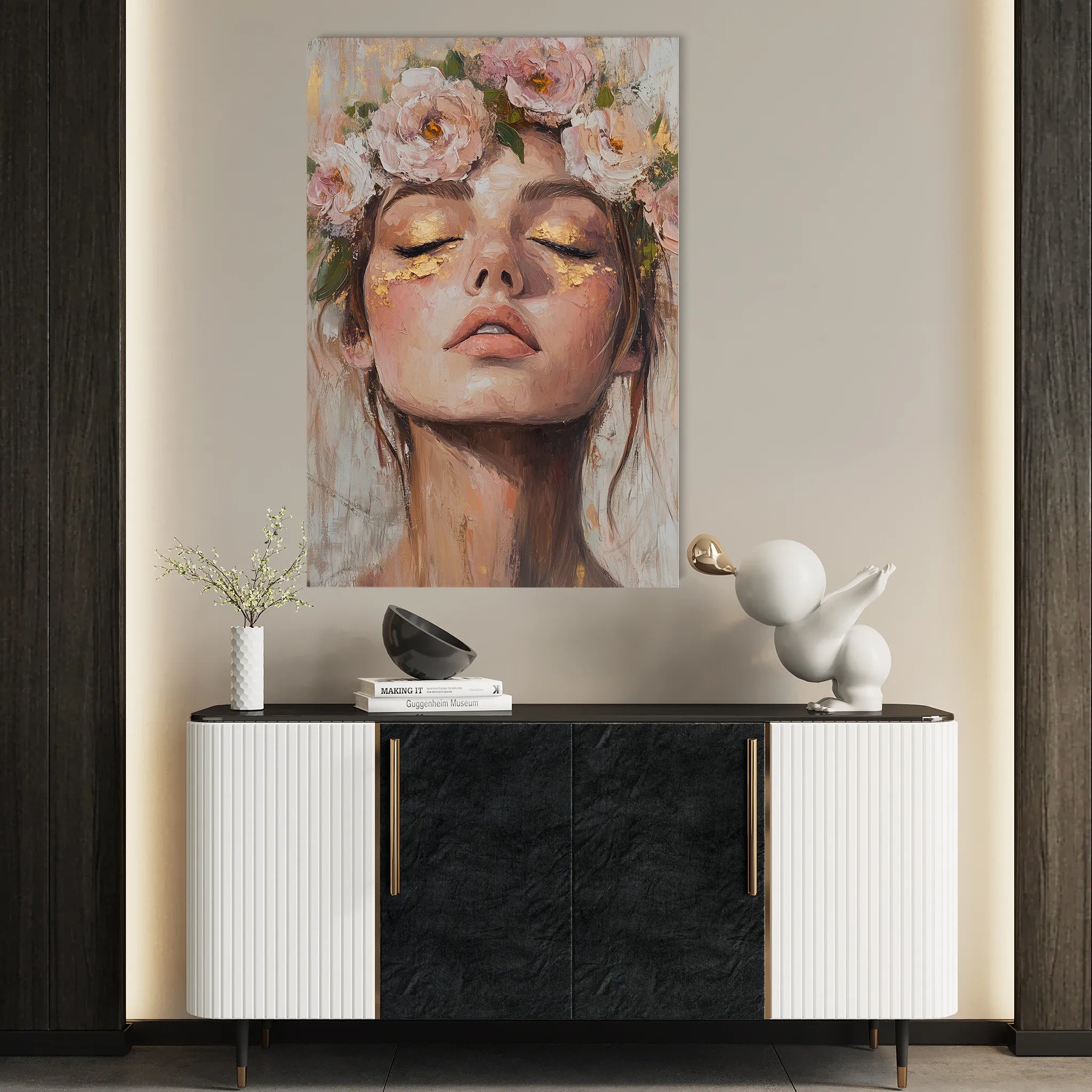 Portrait 183 Canvas Art 18" x 24" / 45 x 60 cm / Black