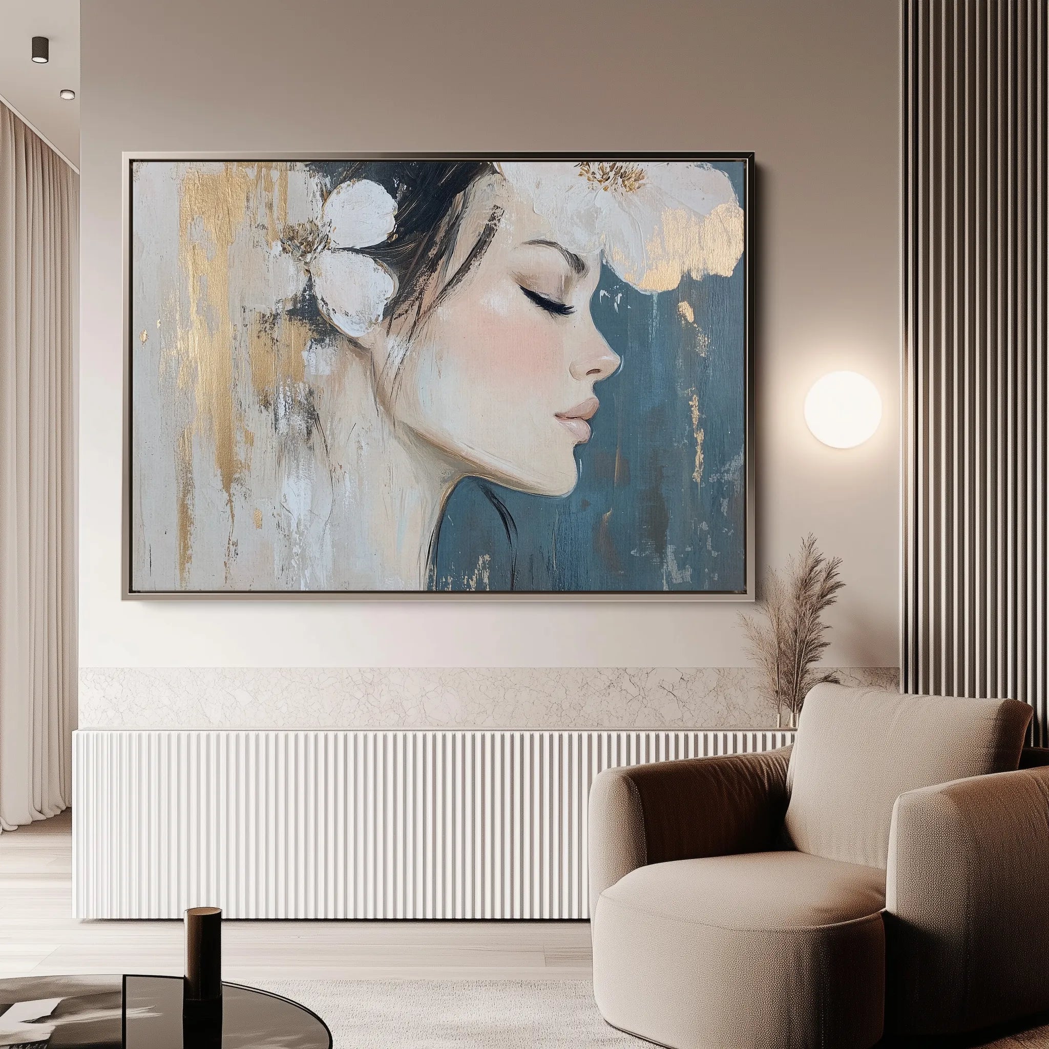 Portrait 184 Canvas Art 18" x 24" / 45 x 60 cm / Black