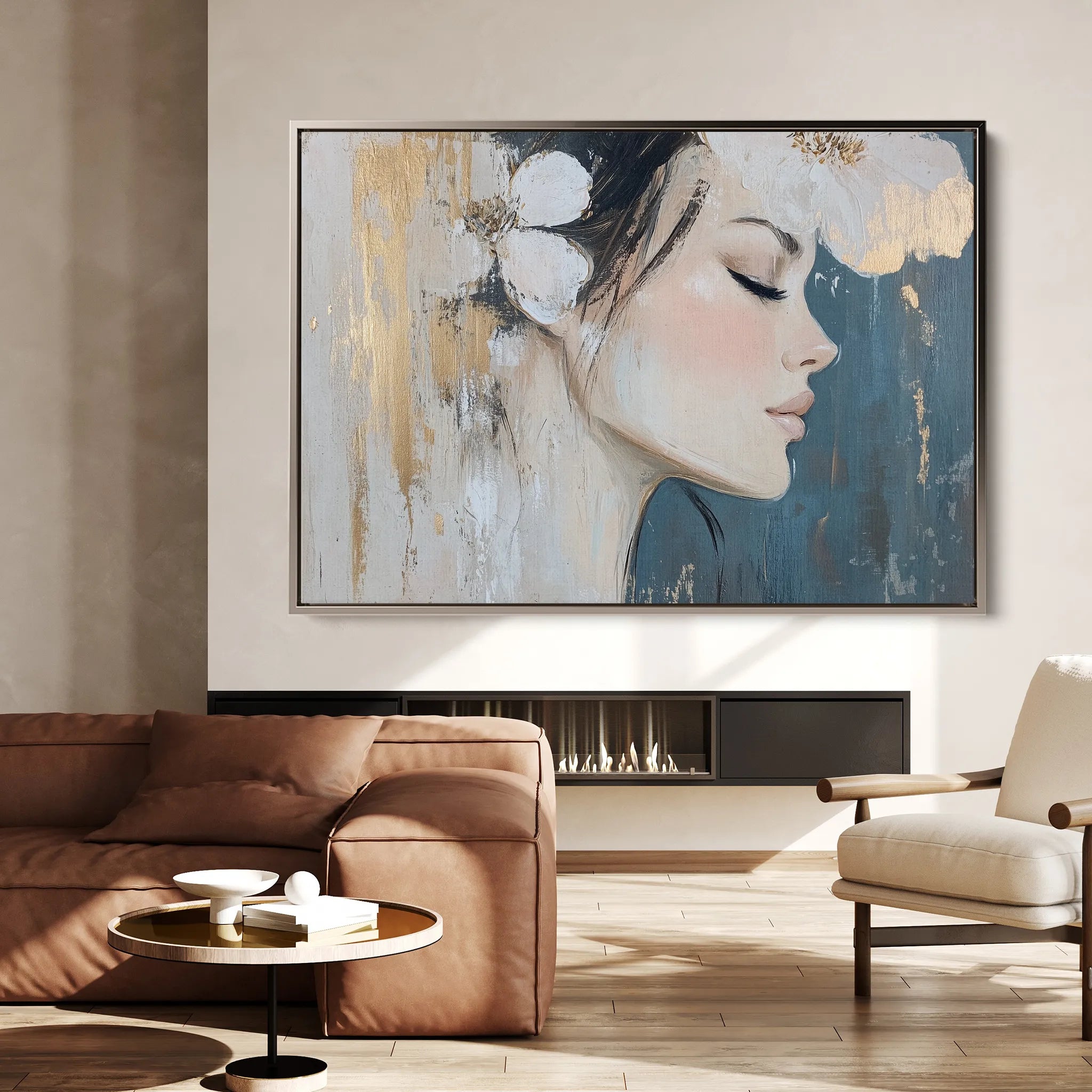 Portrait 184 Canvas Art 18" x 24" / 45 x 60 cm / Black