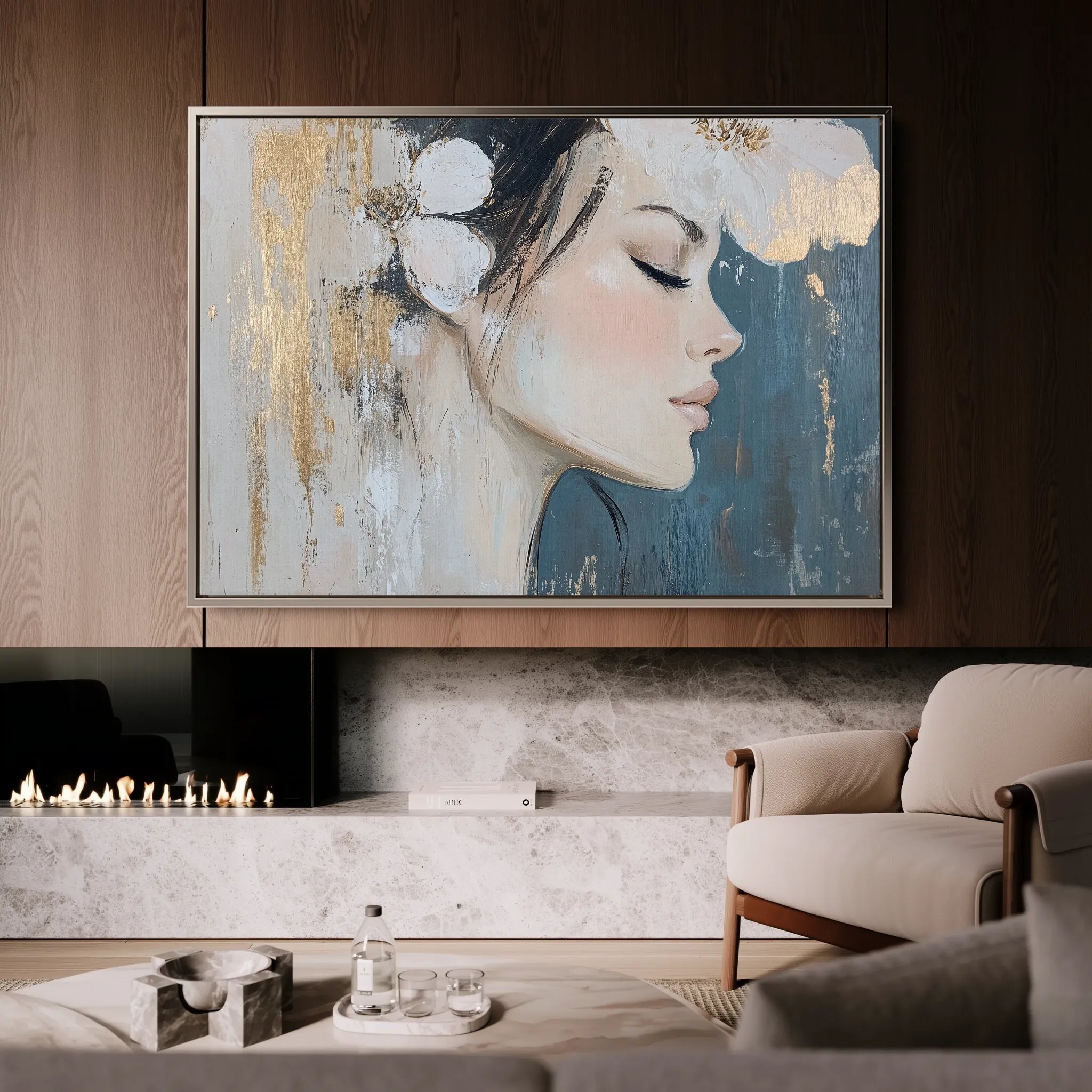 Portrait 184 Canvas Art 18" x 24" / 45 x 60 cm / Black