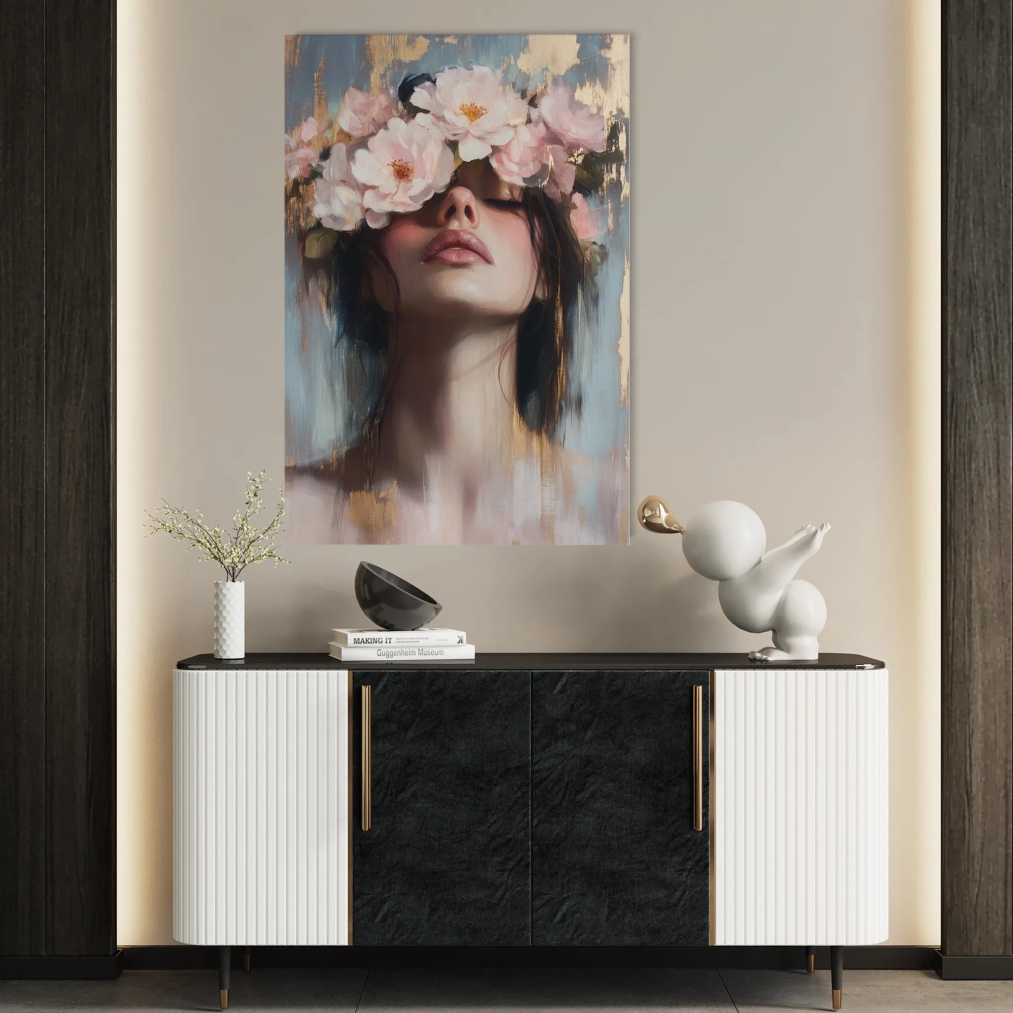 Portrait 185 Canvas Art 18" x 24" / 45 x 60 cm / Black