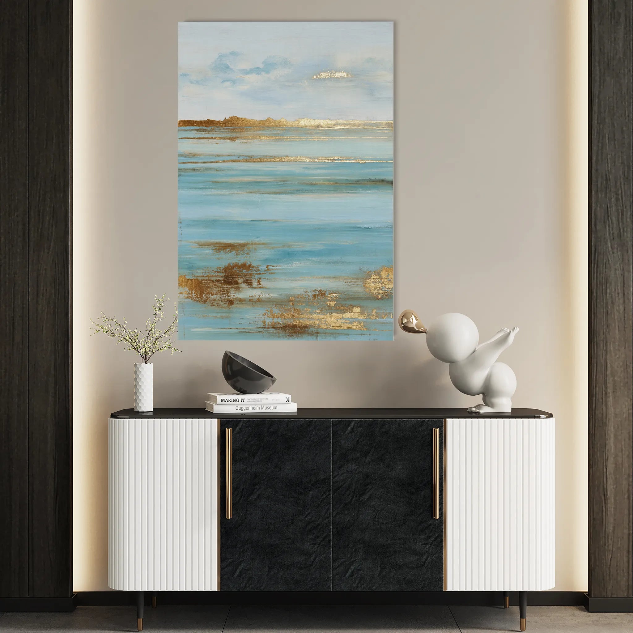 Abstract 1856 Canvas Art 18" x 24" / 45 x 60 cm / Black