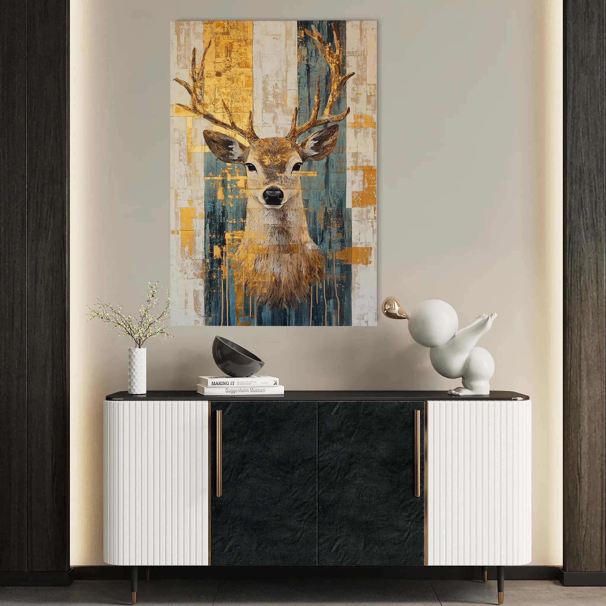 Animals 186 Canvas Art 18" x 24" / 45 x 60 cm / Black