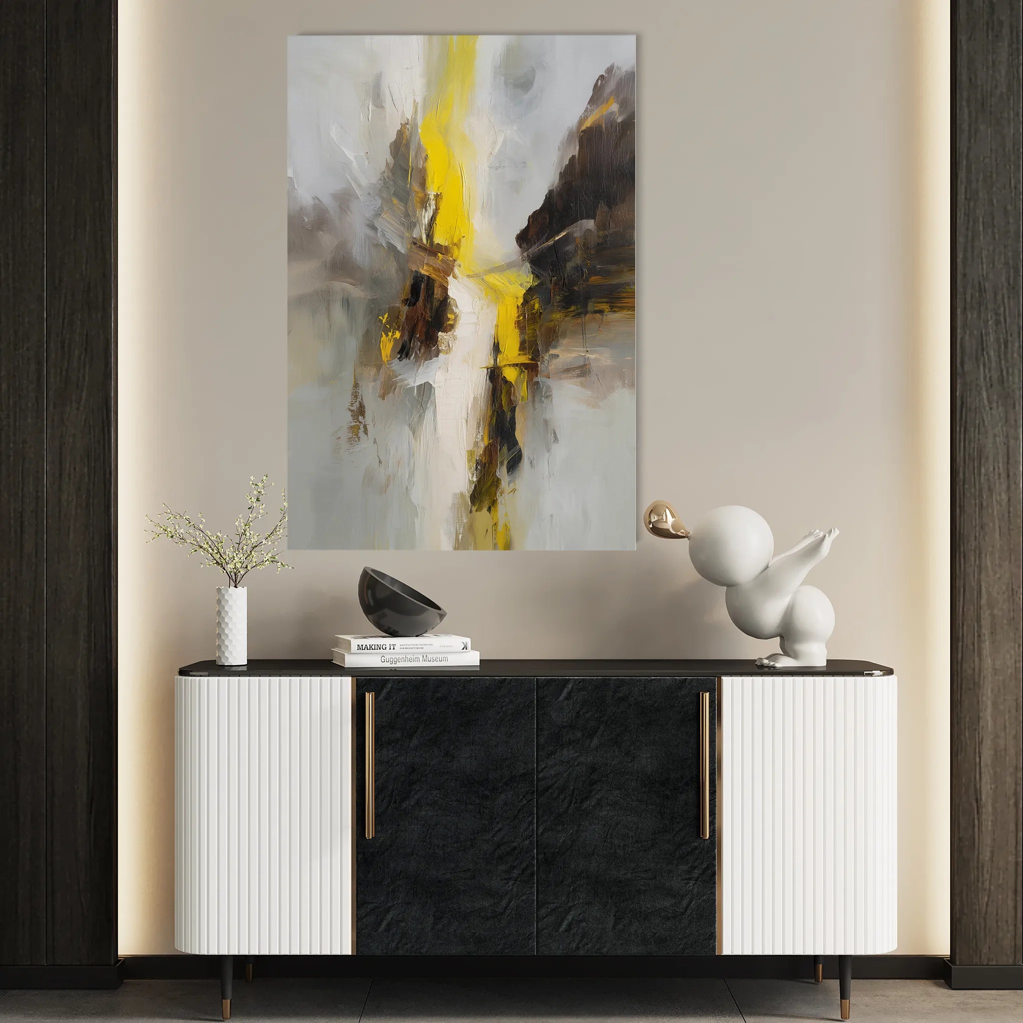 Abstract 1867 Canvas Art 18" x 24" / 45 x 60 cm / Black