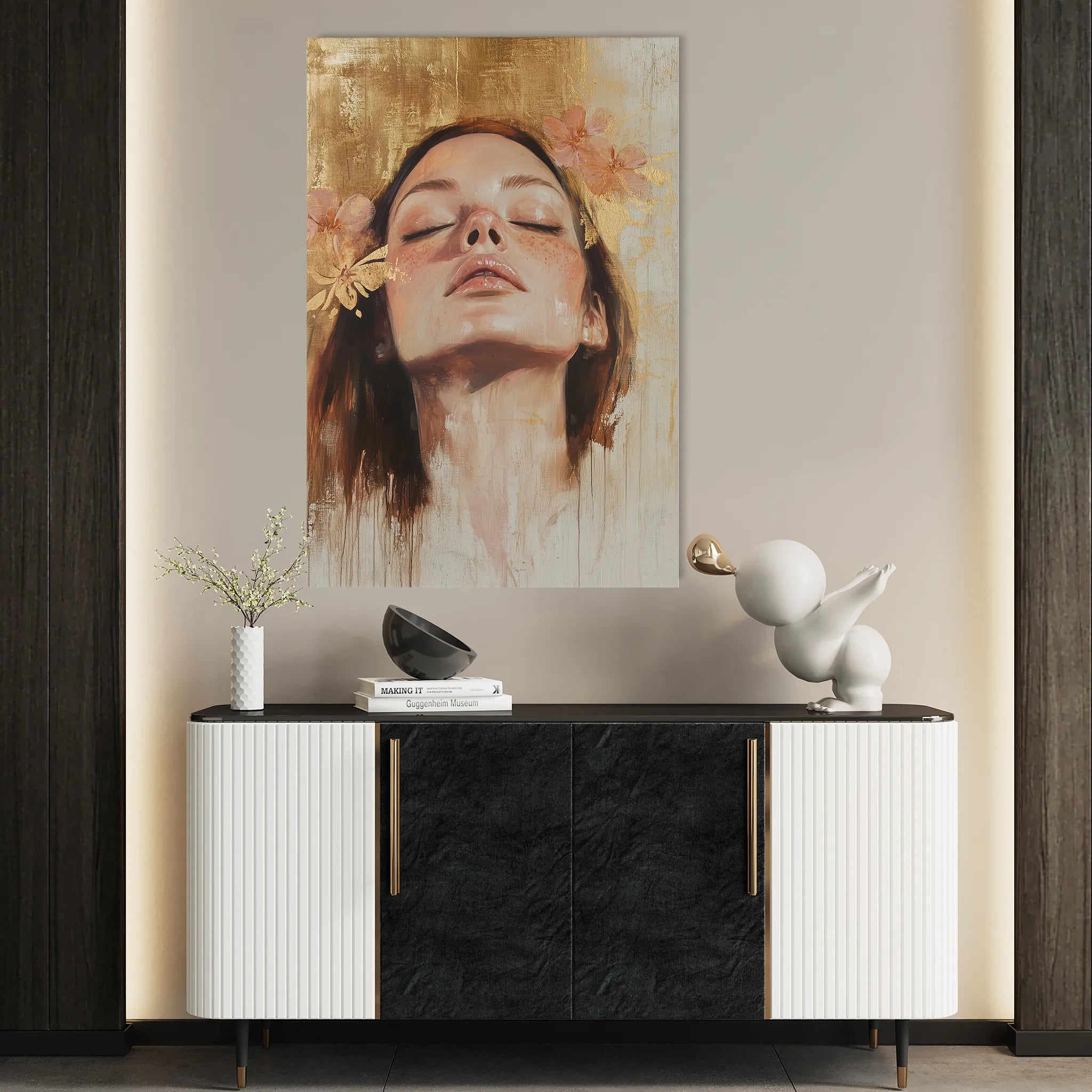 Portrait 187 Canvas Art 18" x 24" / 45 x 60 cm / Black