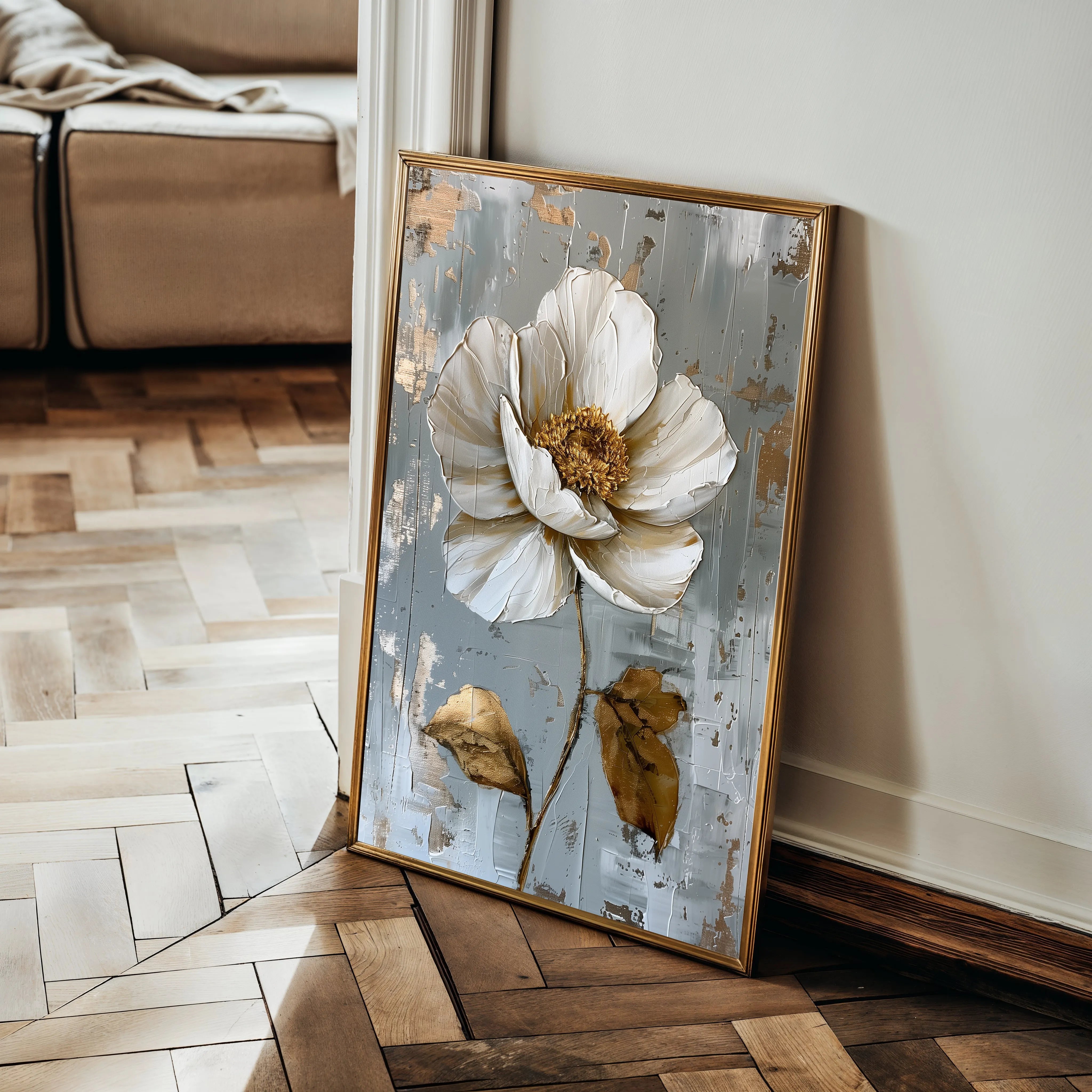 Floral 188 Canvas Art 18" x 24" / 45 x 60 cm / Black