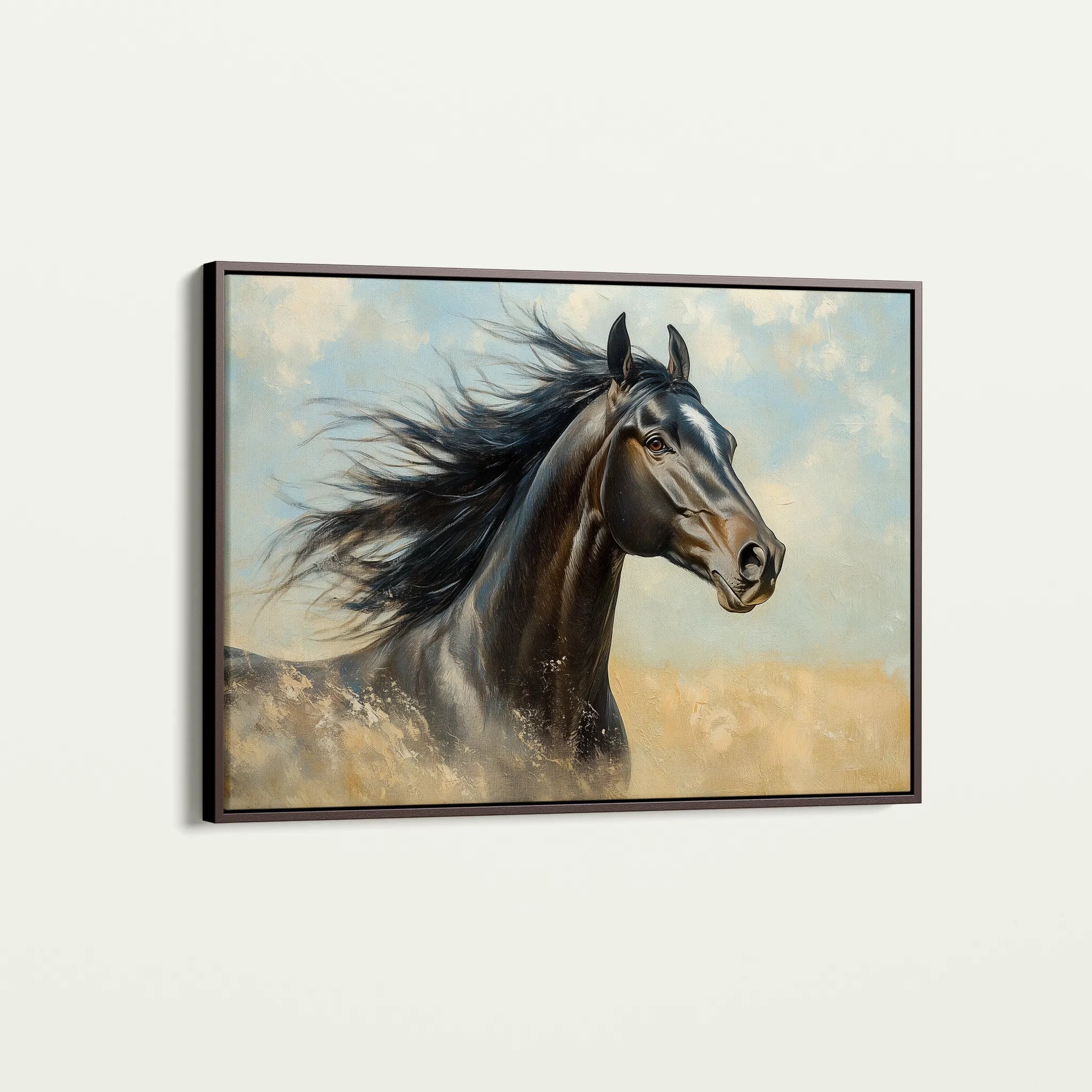 Horses 188 Canvas Art 18" x 24" / 45 x 60 cm / Black