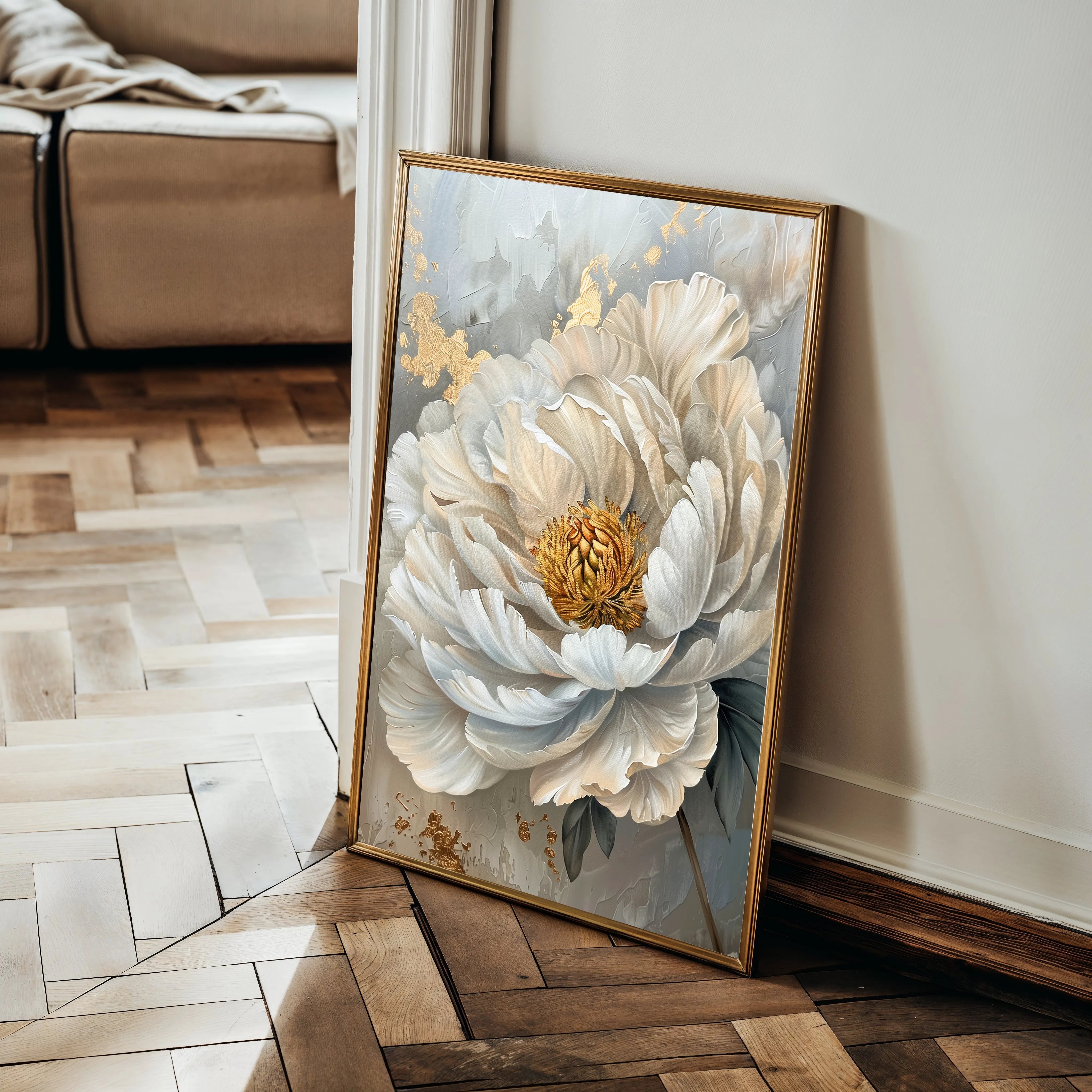 Floral 189 Canvas Art 18" x 24" / 45 x 60 cm / Black