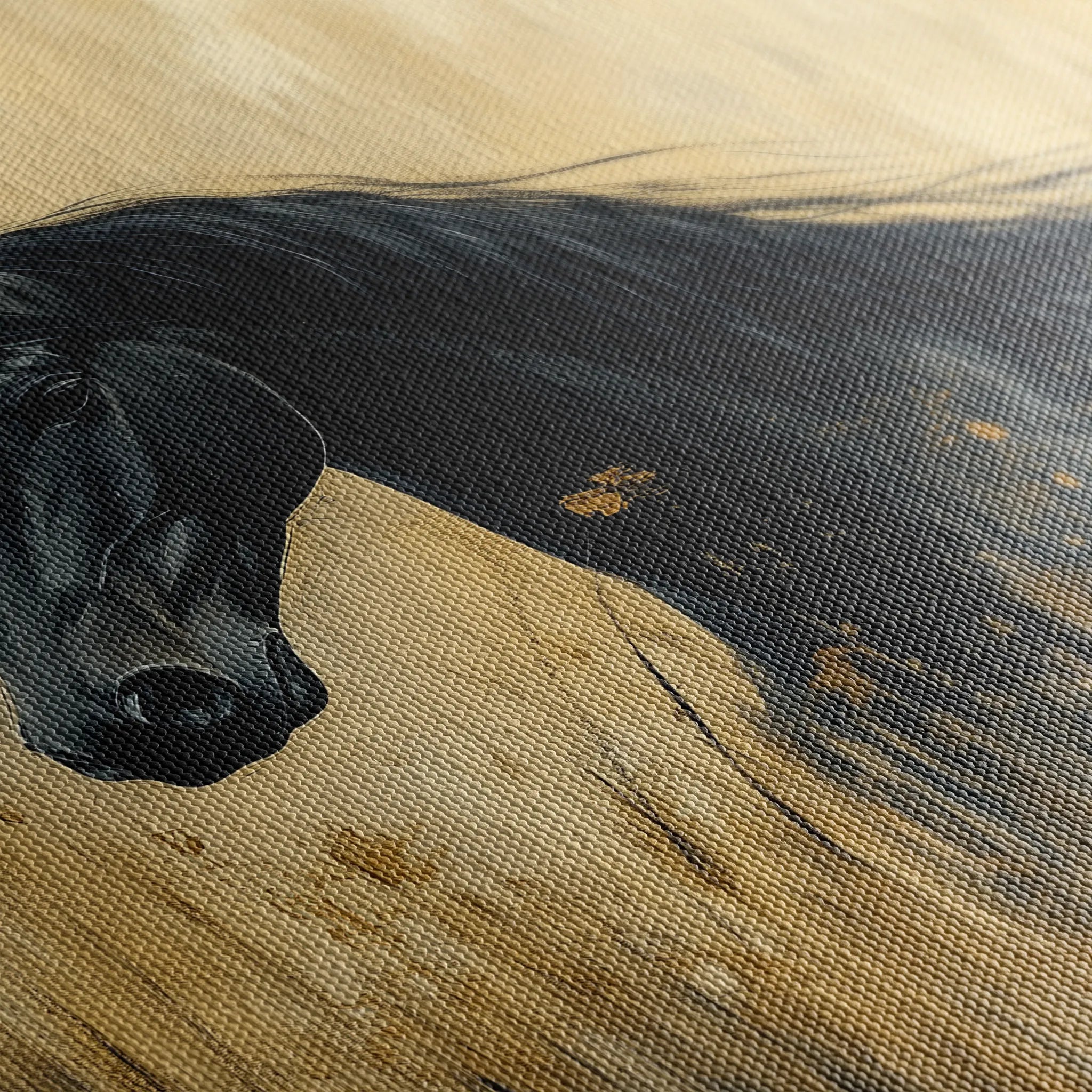 Horses 189 Canvas Art 18" x 24" / 45 x 60 cm / Black