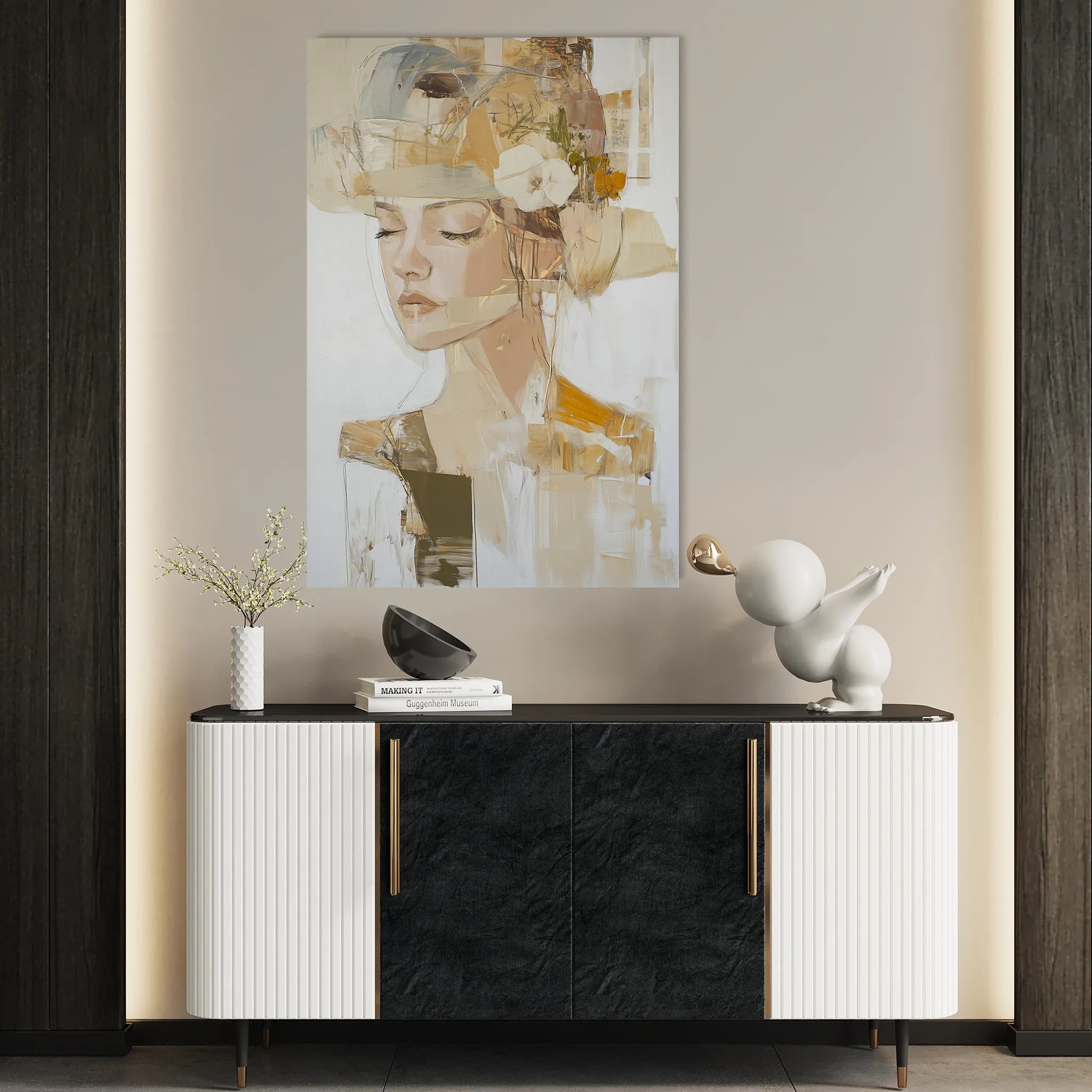 Portrait 189 Canvas Art 18" x 24" / 45 x 60 cm / Black