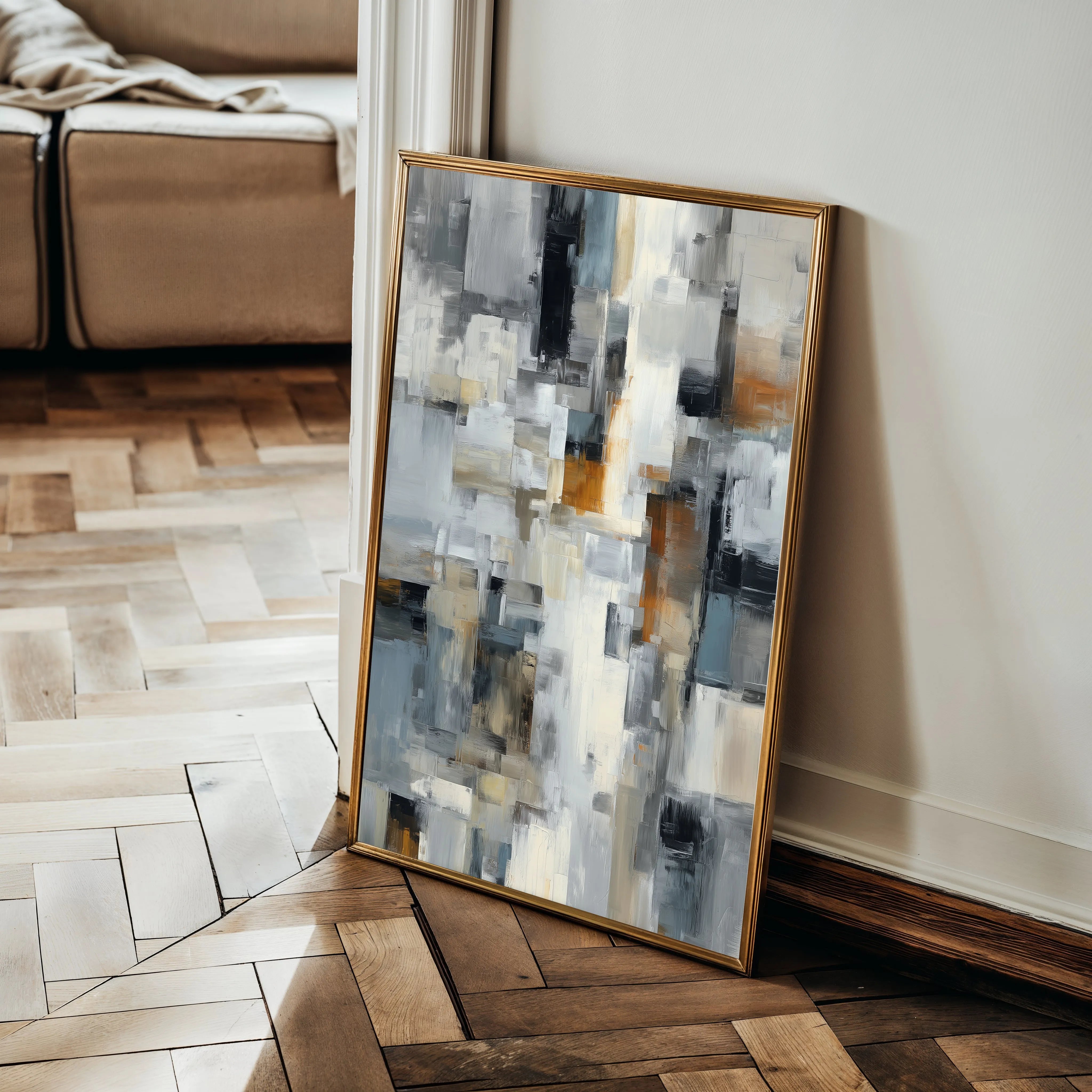 Abstract 1890 Canvas Art 18" x 24" / 45 x 60 cm / Black