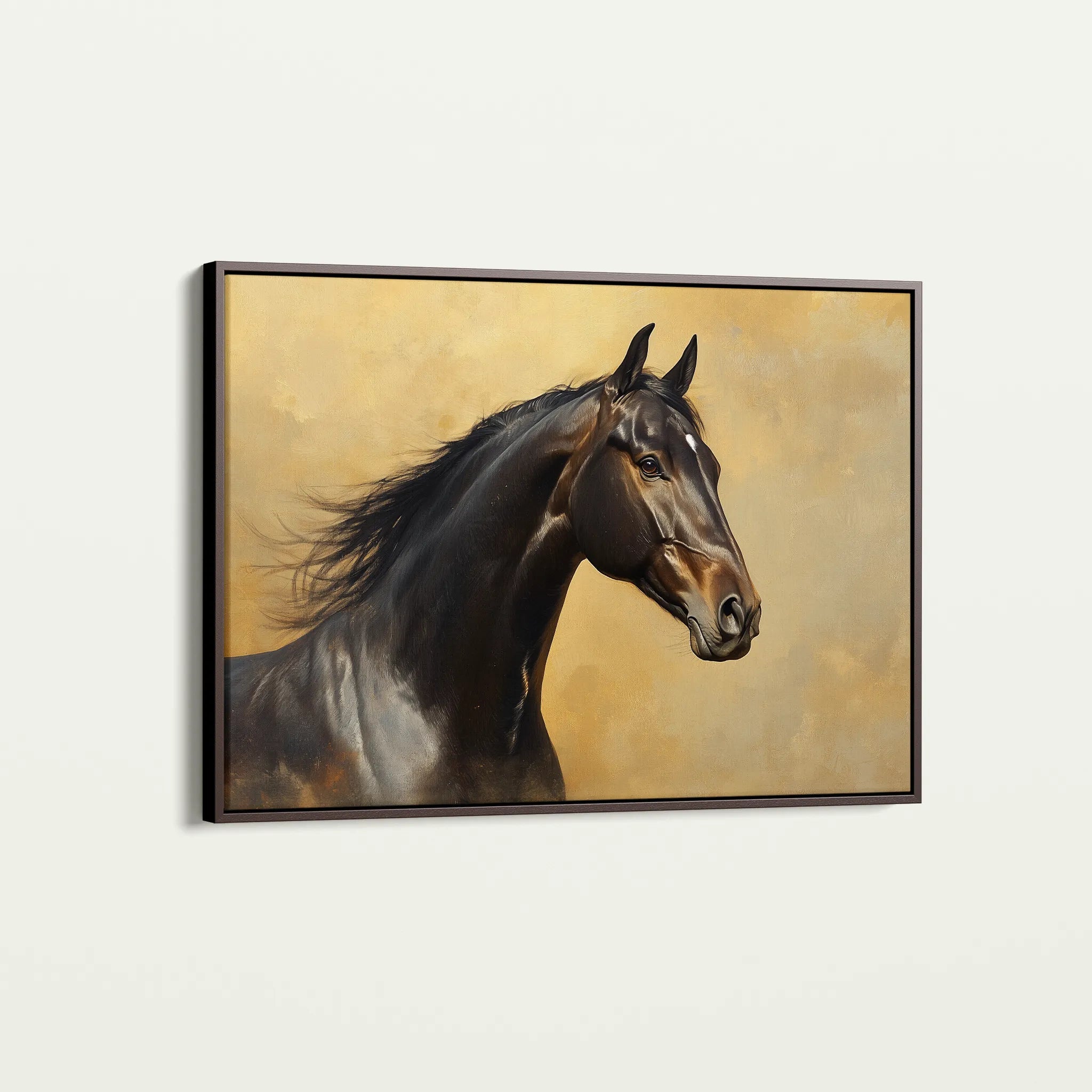 Horses 190 Canvas Art 18" x 24" / 45 x 60 cm / Black