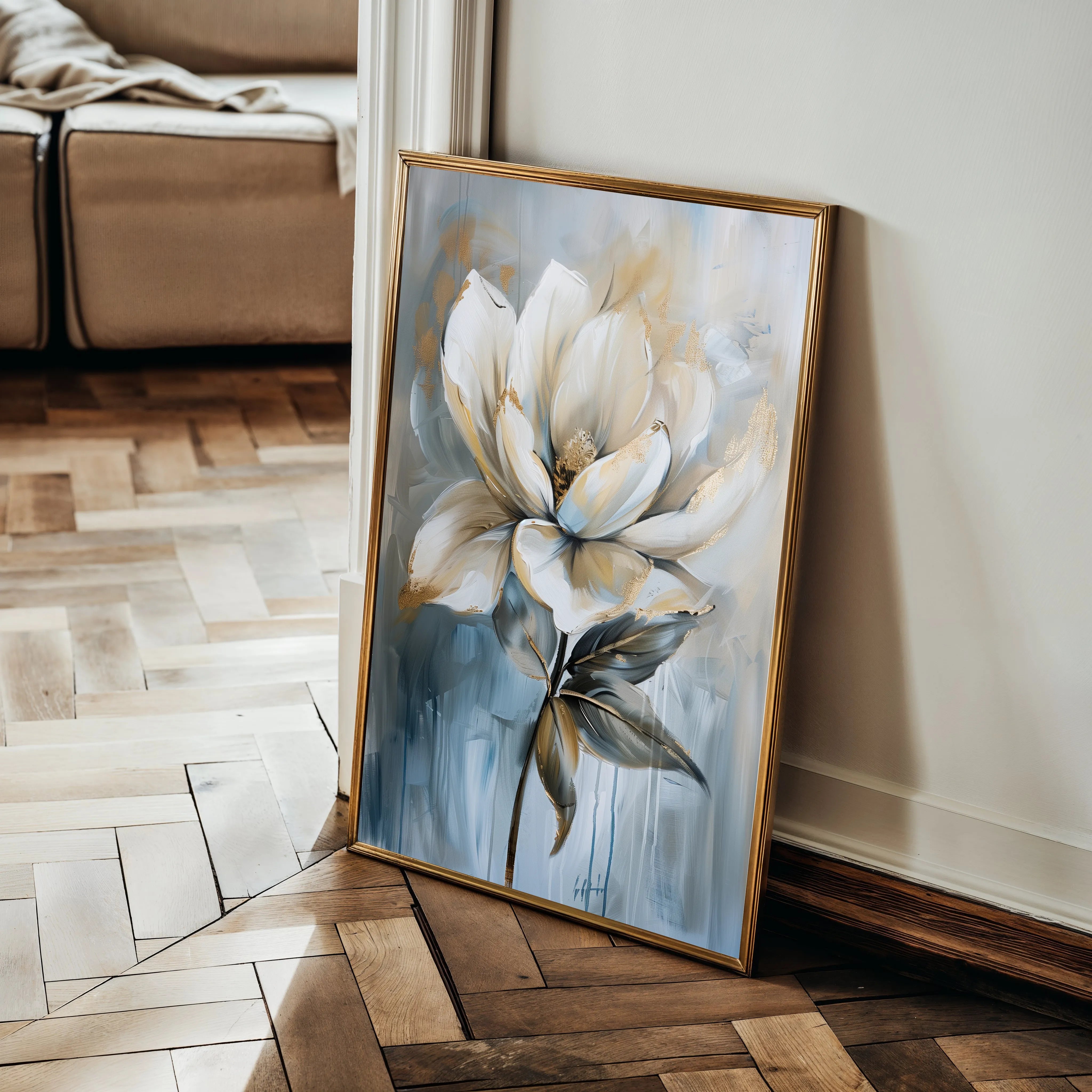 Floral 191 Canvas Art 18" x 24" / 45 x 60 cm / Black