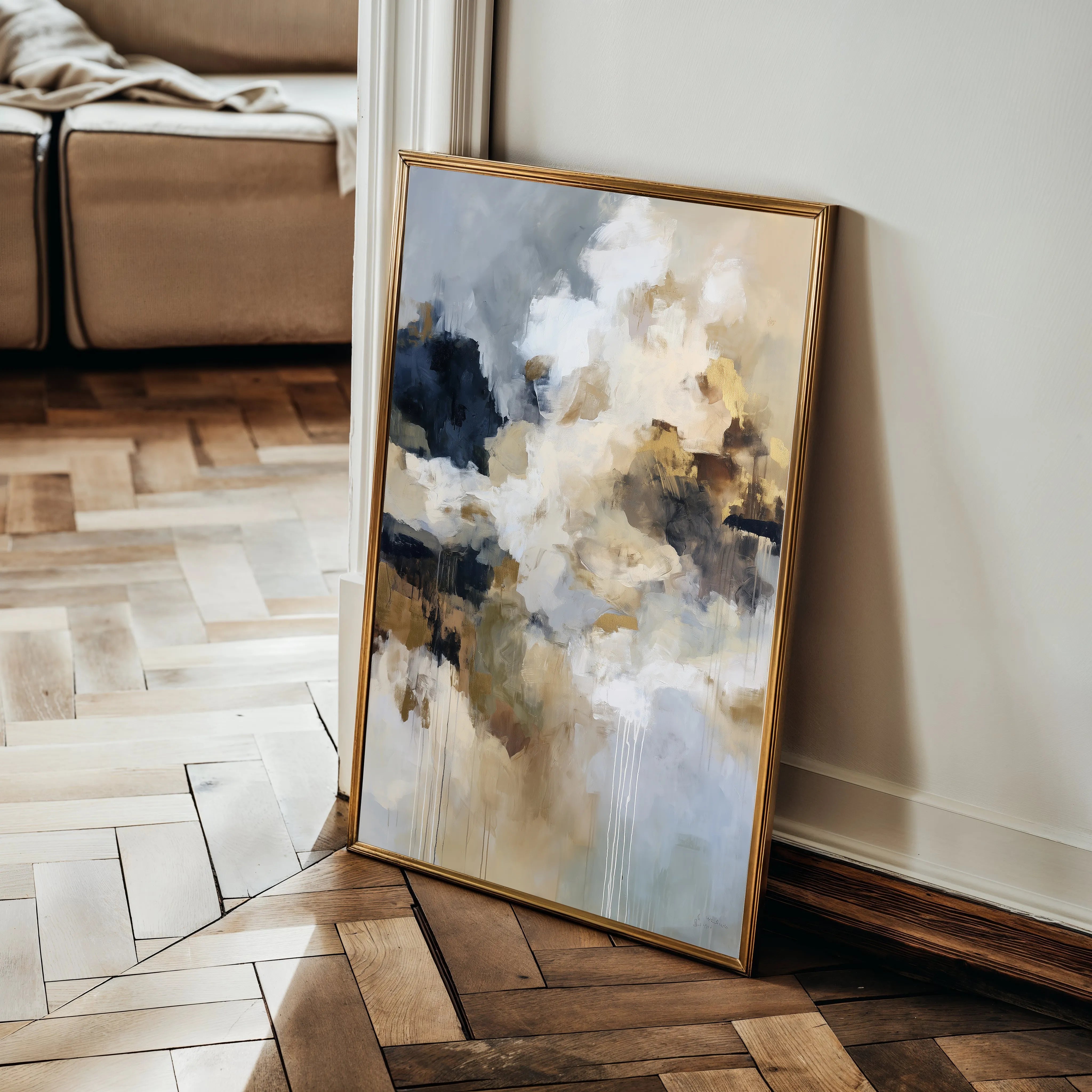 Abstract 1914 Canvas Art 18" x 24" / 45 x 60 cm / Black