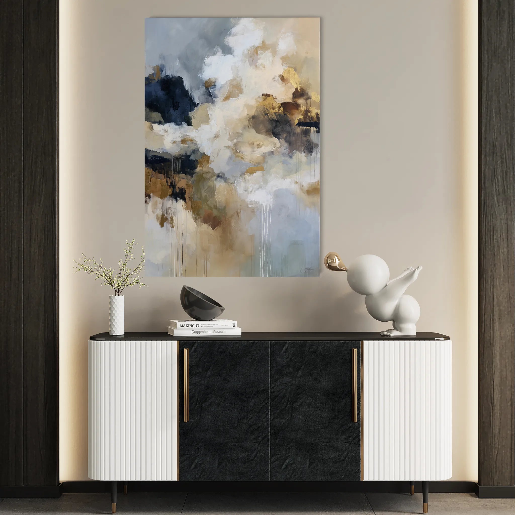 Abstract 1914 Canvas Art 18" x 24" / 45 x 60 cm / Black