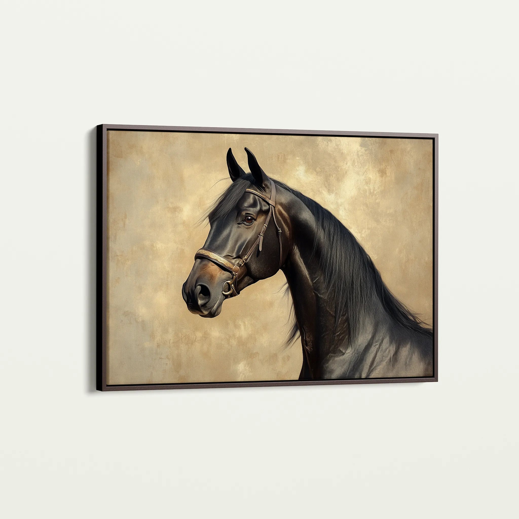 Horses 192 Canvas Art 18" x 24" / 45 x 60 cm / Black