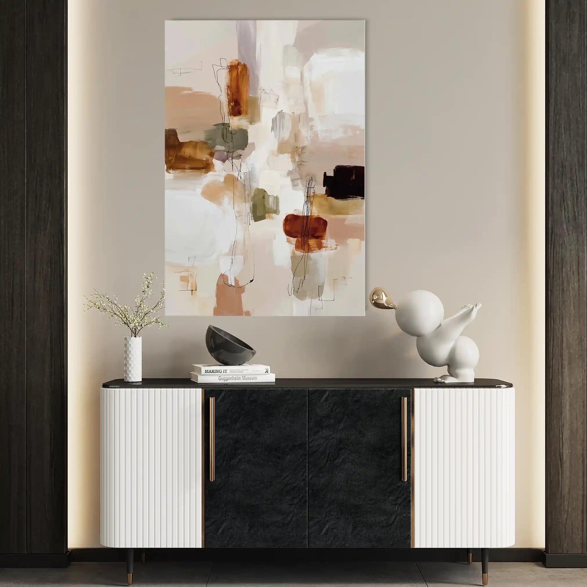 Abstract 1926 Canvas Art 18" x 24" / 45 x 60 cm / Black