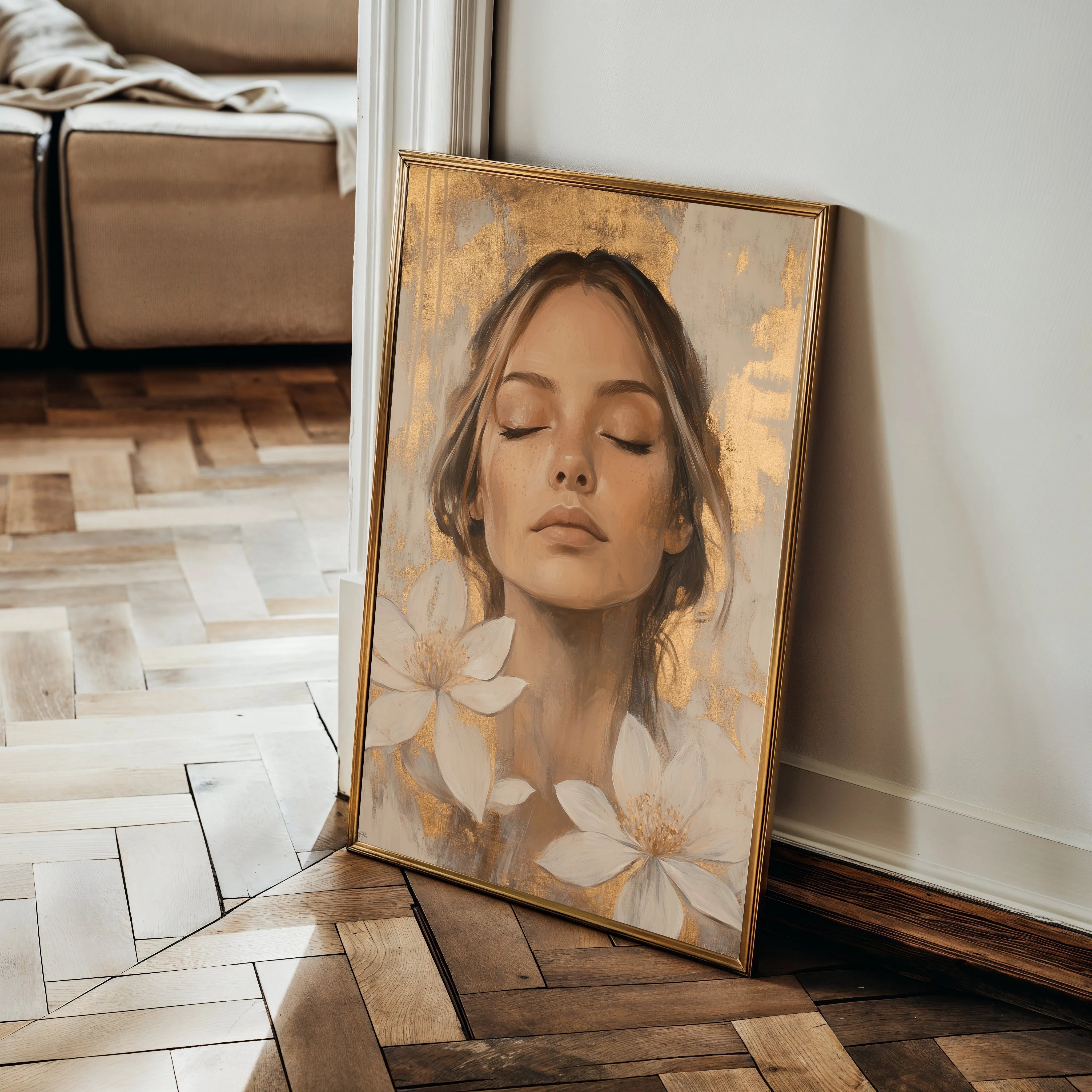 Portrait 193 Canvas Art 18" x 24" / 45 x 60 cm / Black