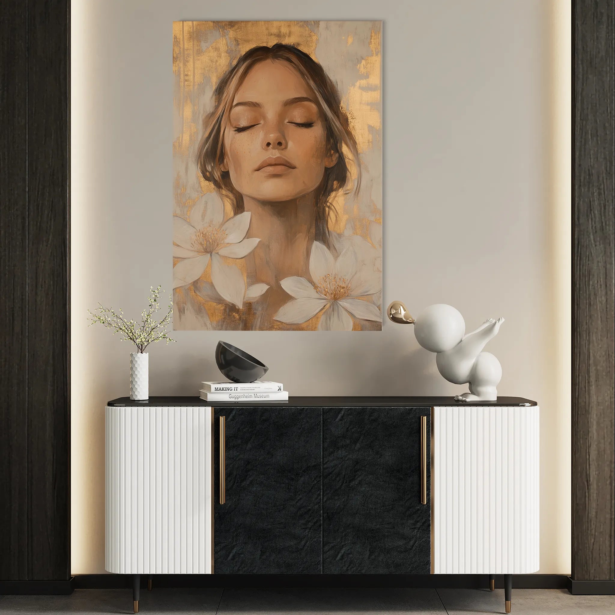 Portrait 193 Canvas Art 18" x 24" / 45 x 60 cm / Black