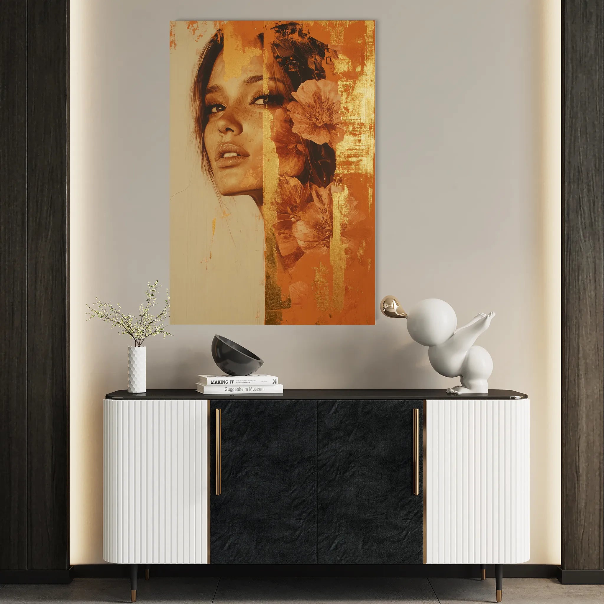Portrait 194 Canvas Art 18" x 24" / 45 x 60 cm / Black