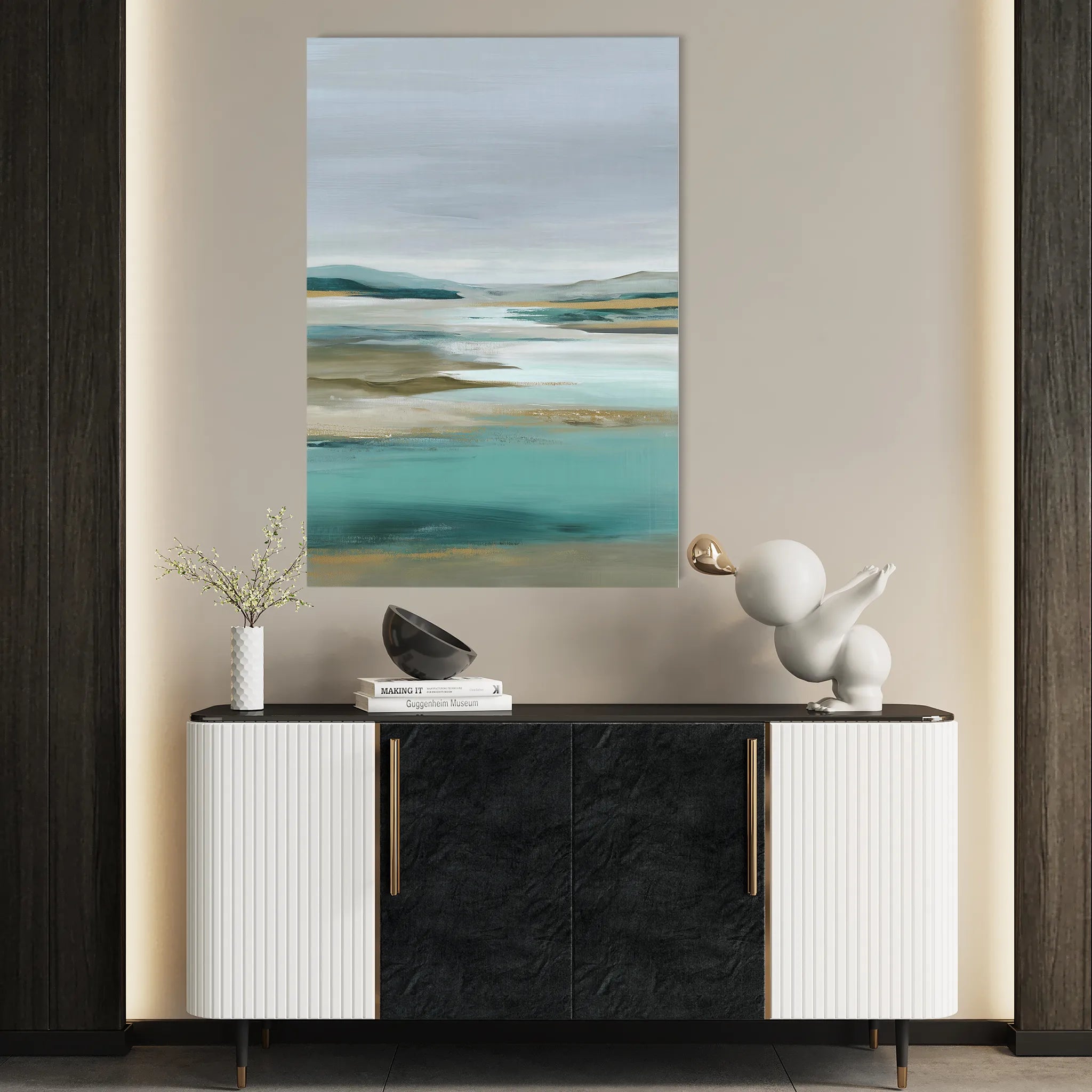 Abstract 1943 Canvas Art 18" x 24" / 45 x 60 cm / Black