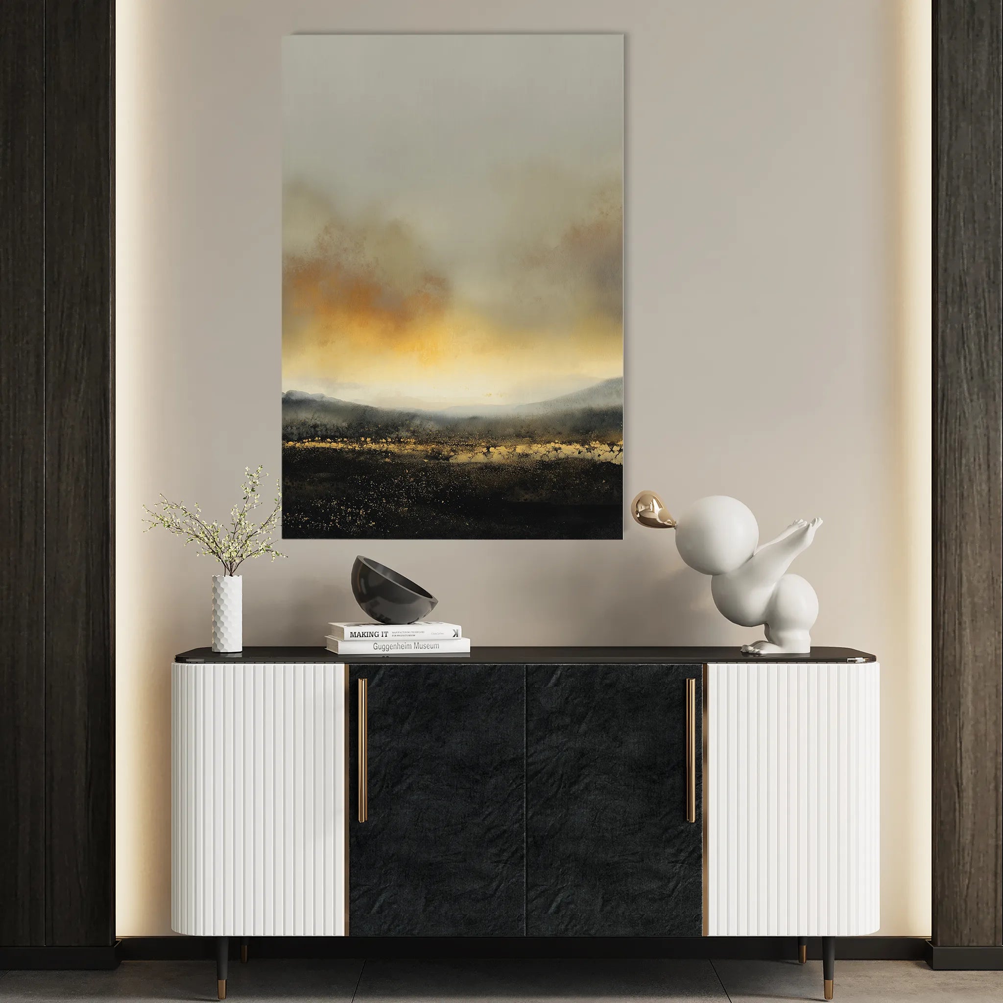 Abstract 1949 Canvas Art 18" x 24" / 45 x 60 cm / Black