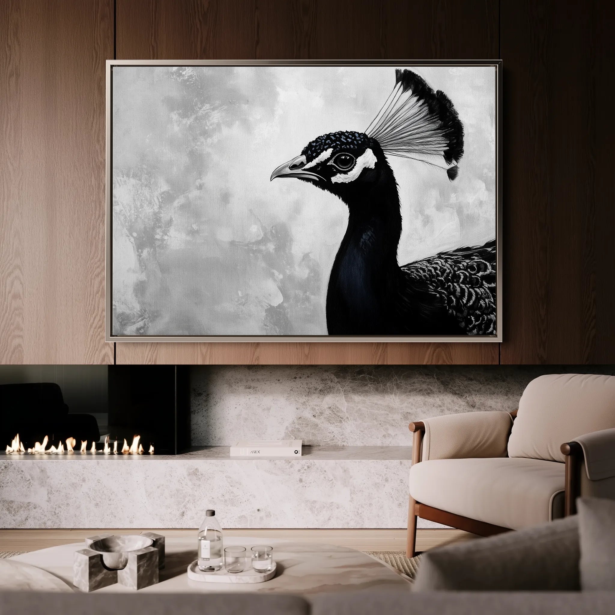 Animals 195 Canvas Art 18" x 24" / 45 x 60 cm / Black