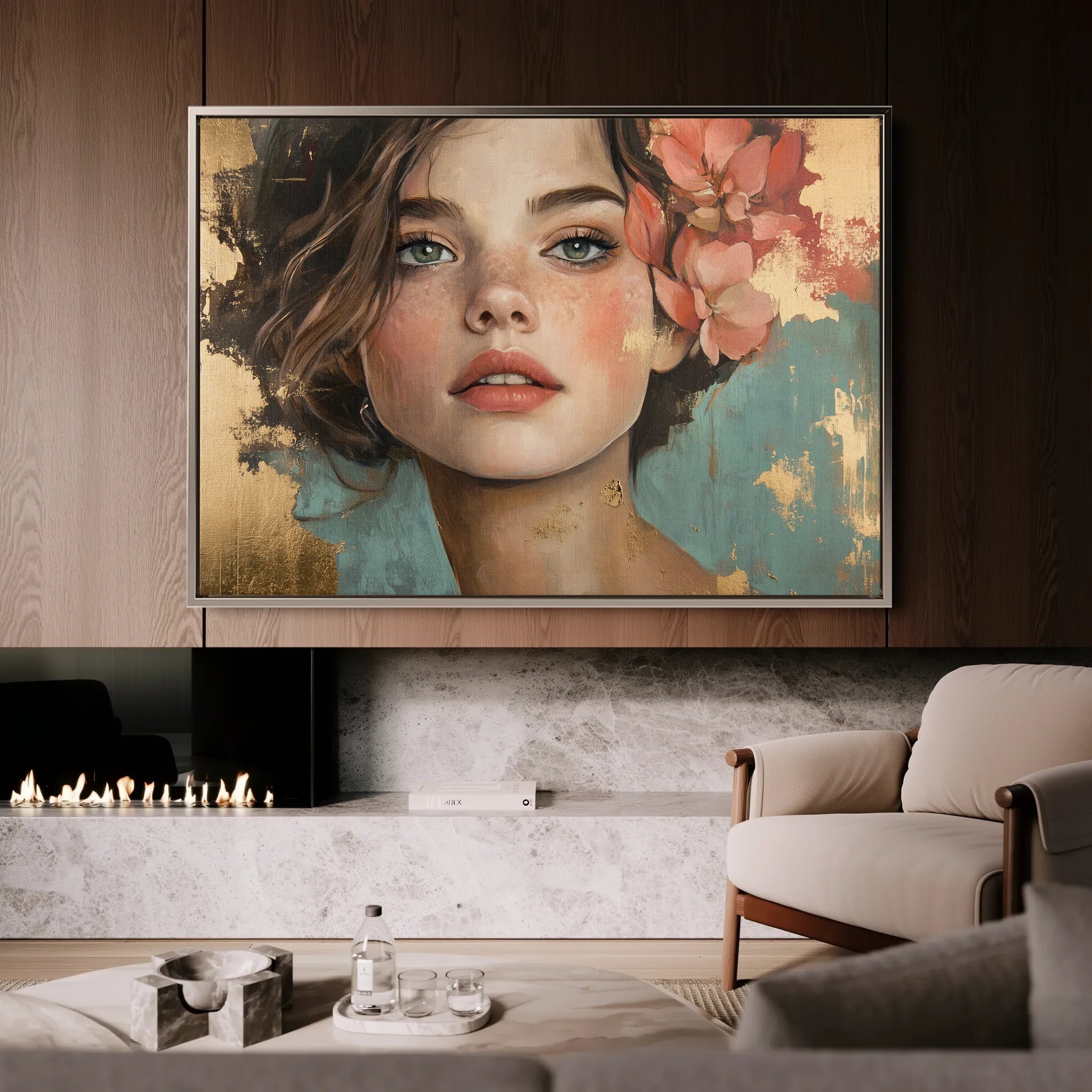 Portrait 195 Canvas Art 18" x 24" / 45 x 60 cm / Black