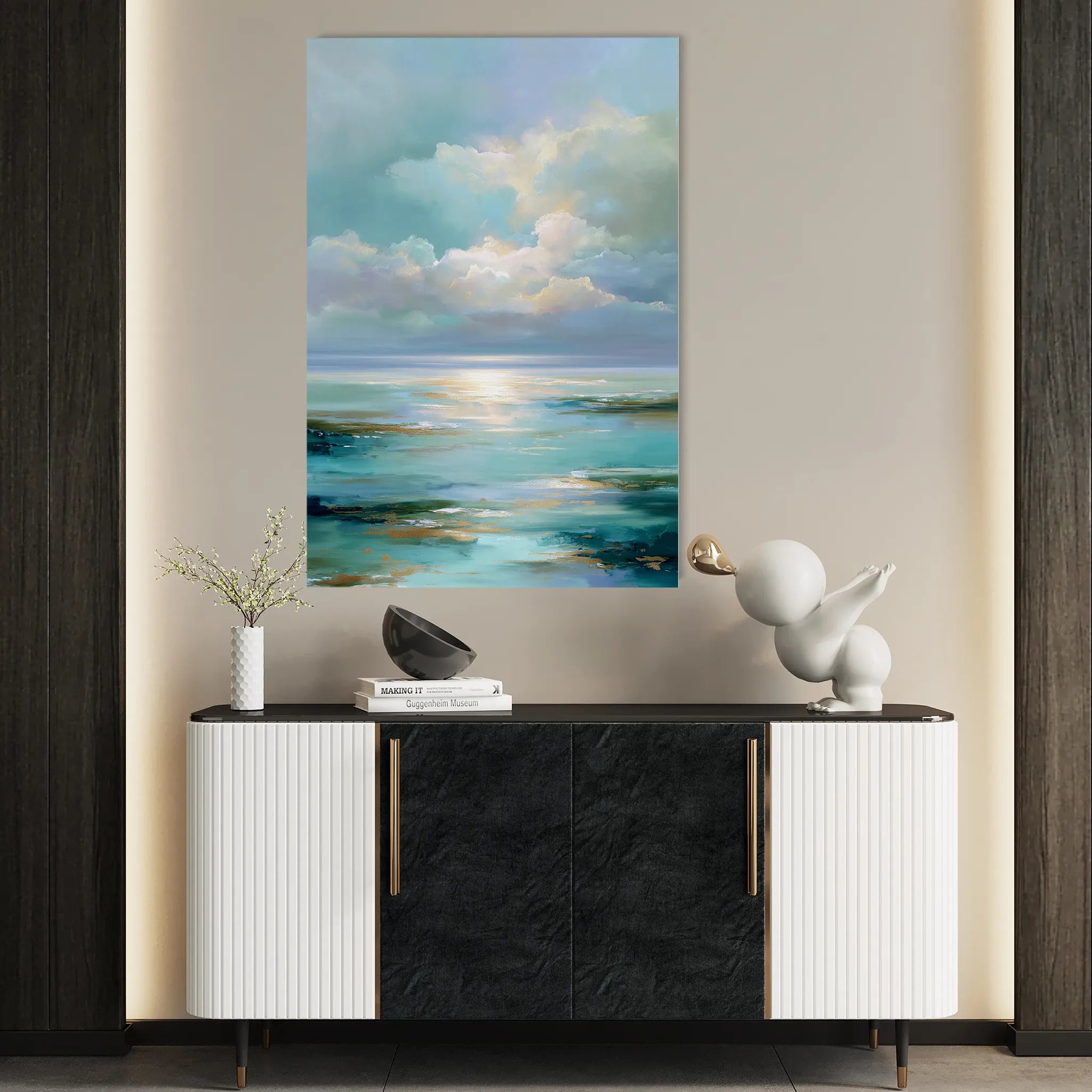 Abstract 1956 Canvas Art 18" x 24" / 45 x 60 cm / Black