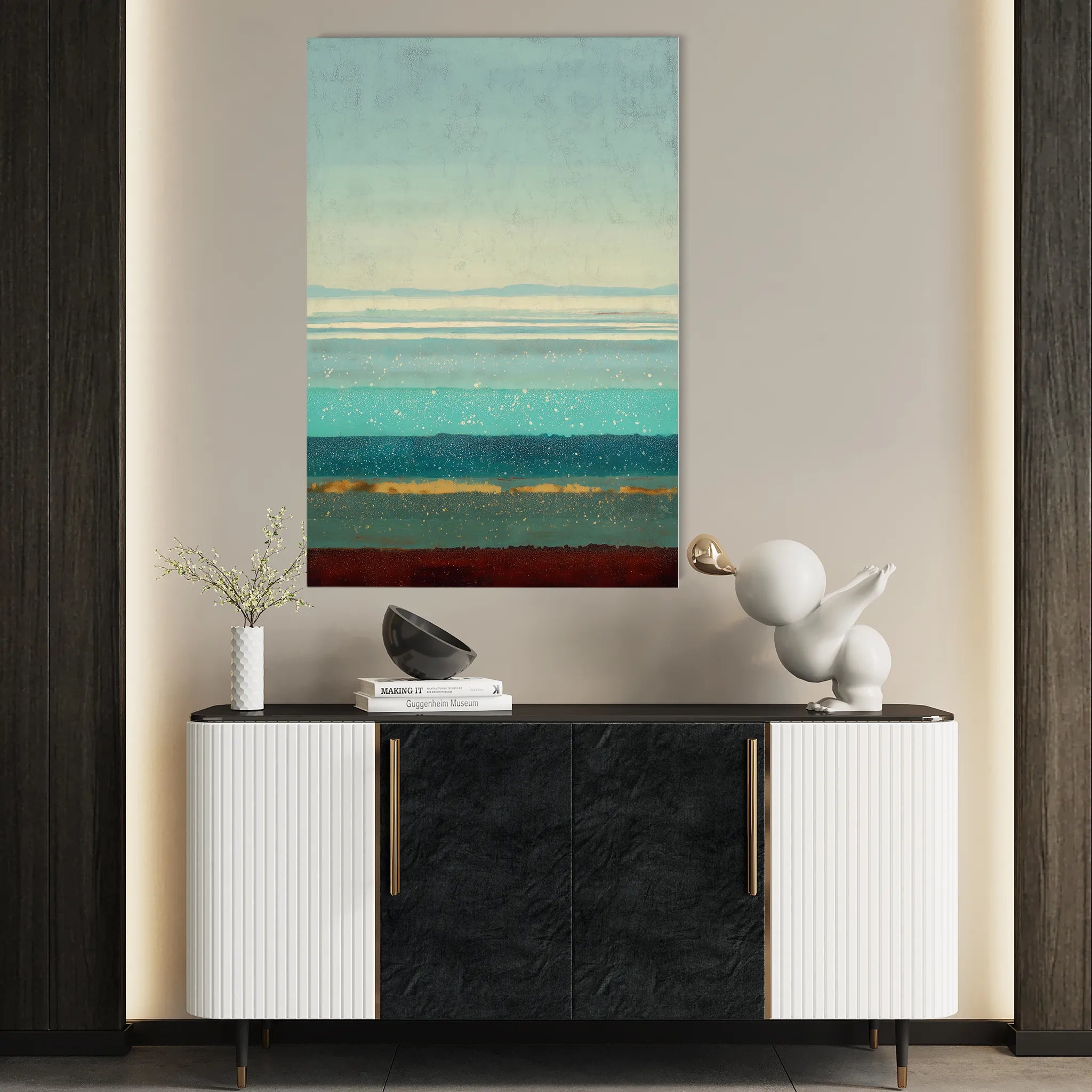 Abstract 1958 Canvas Art 18" x 24" / 45 x 60 cm / Black