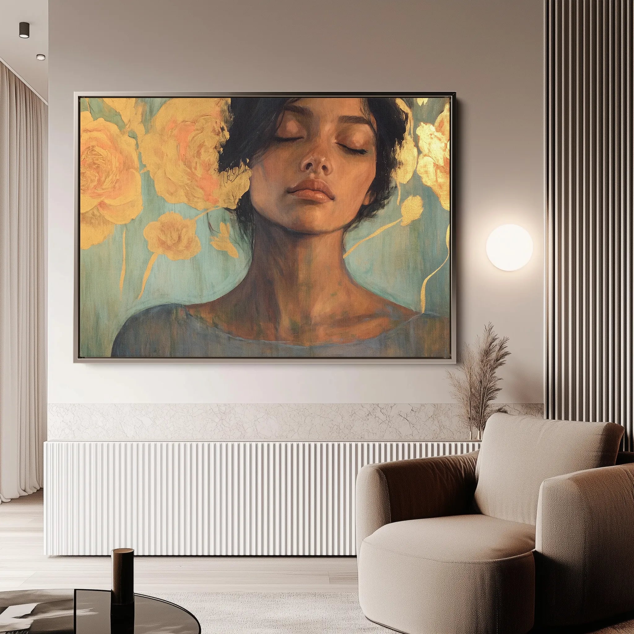 Portrait 196 Canvas Art 18" x 24" / 45 x 60 cm / Black
